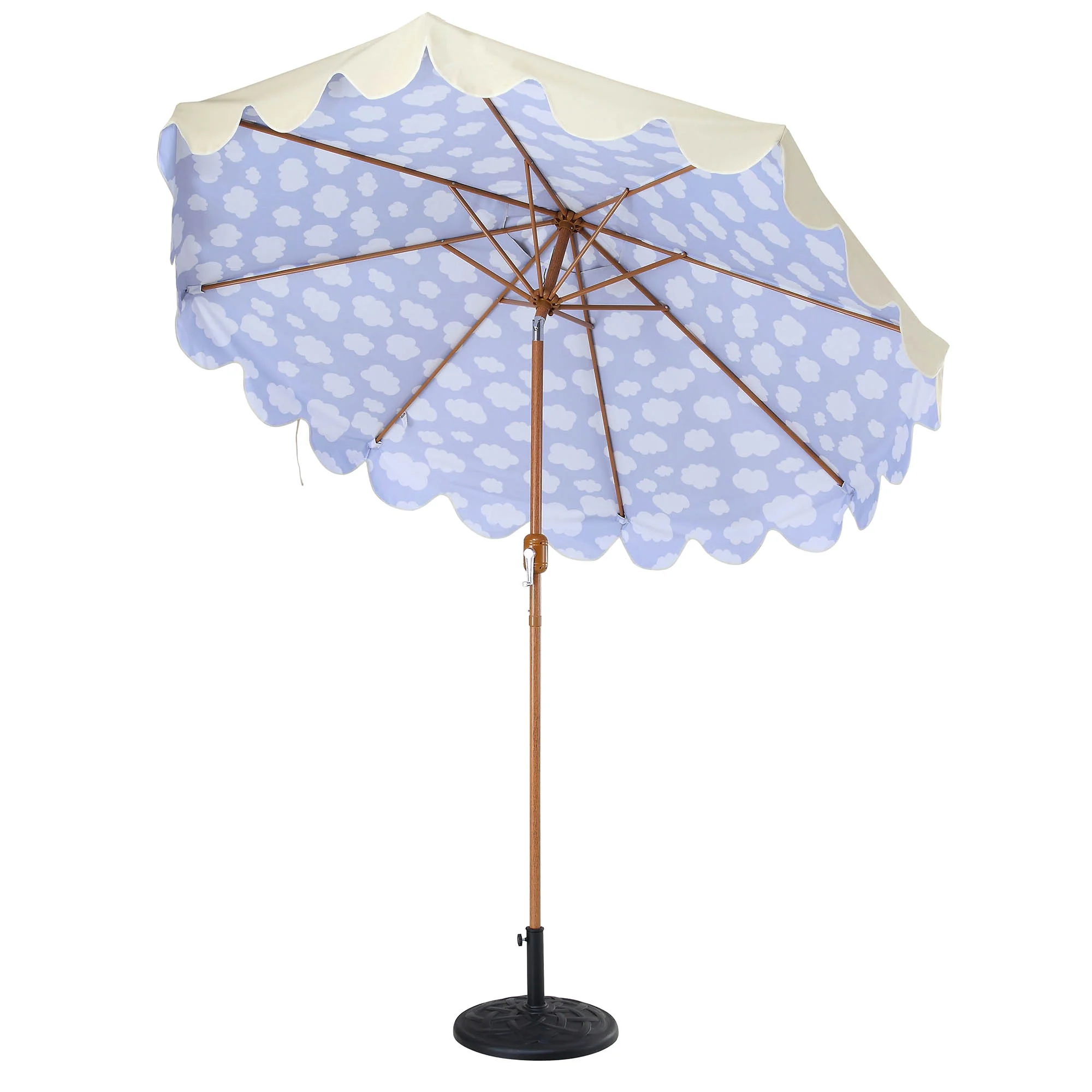 Cloud Pattern 2.6M Octagonal Tassel Parasol with Aluminium Tilt - Image 5