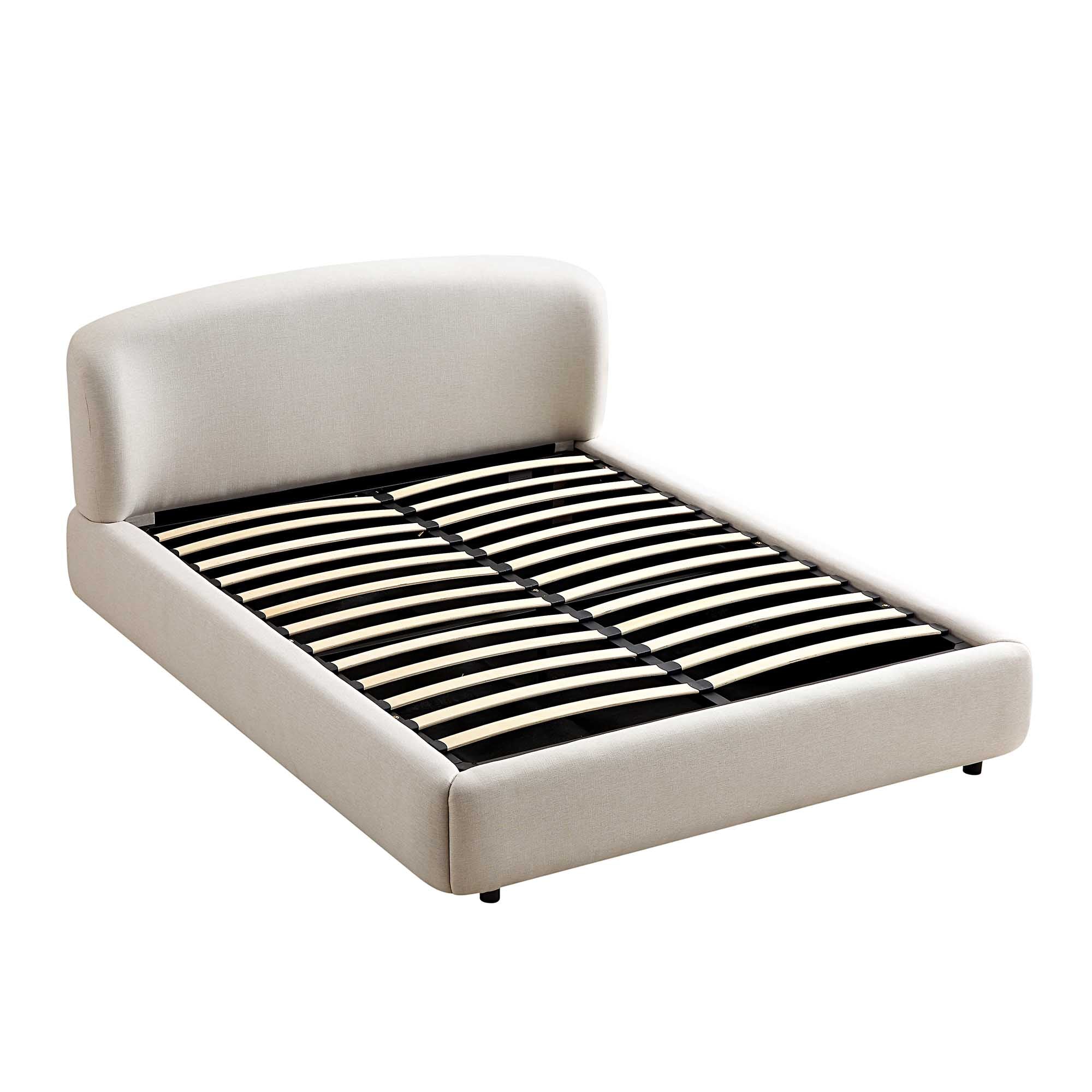 Constance Winged Headboard Ottoman Storage Bed, Beige Linen - Image 8