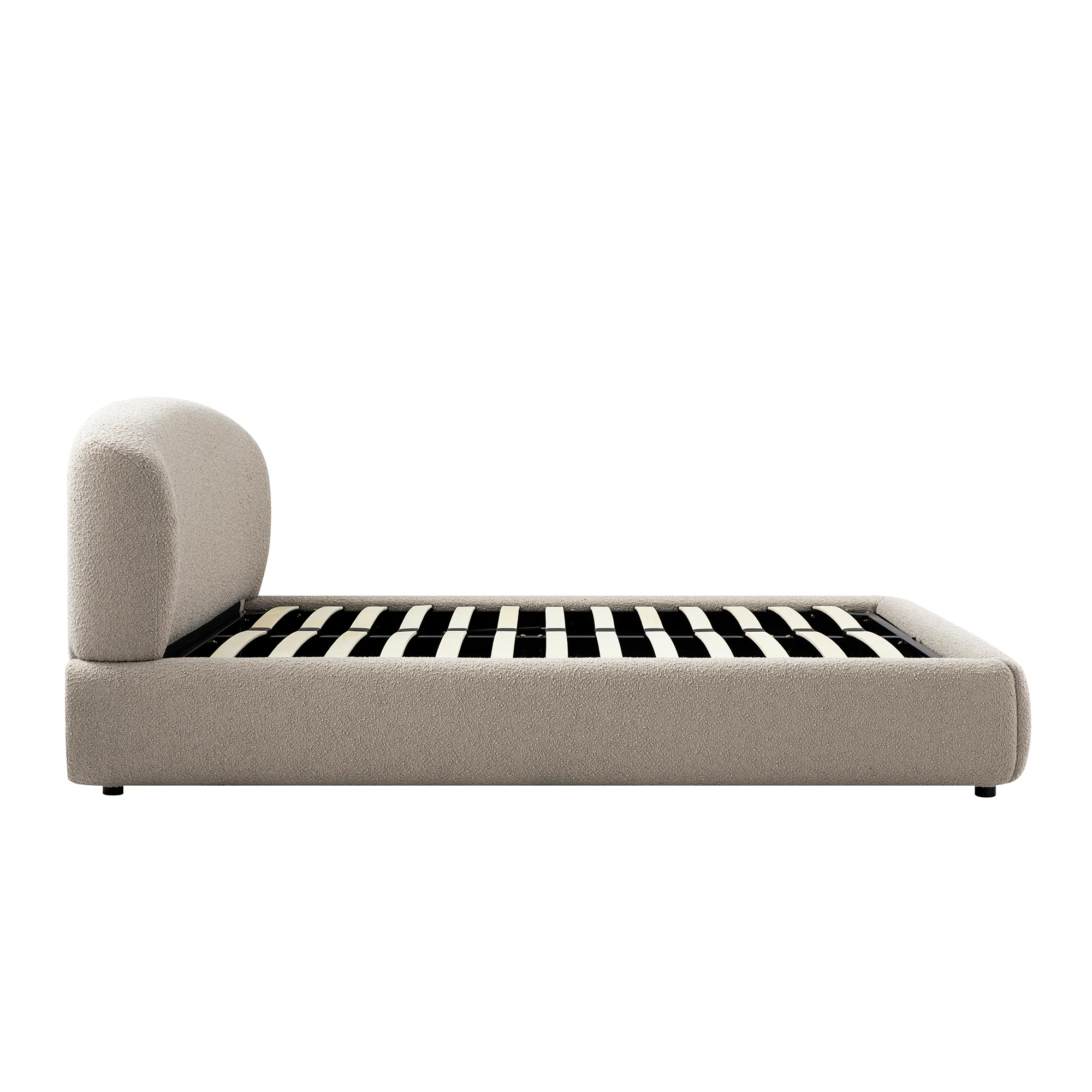 Constance Winged Headboard Ottoman Storage Bed, Light Taupe Boucle - Image 11