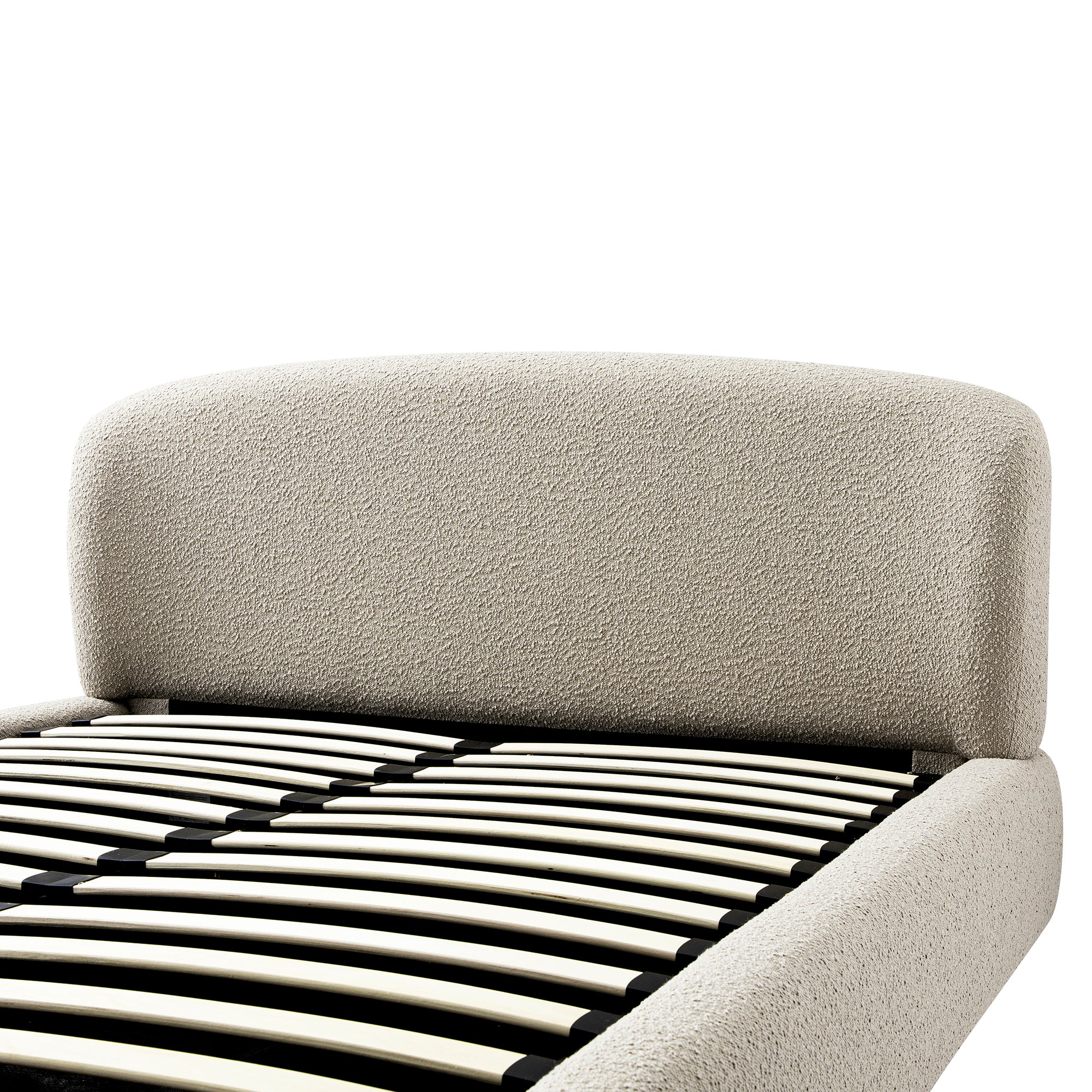 Constance Winged Headboard Ottoman Storage Bed, Light Taupe Boucle - Image 13