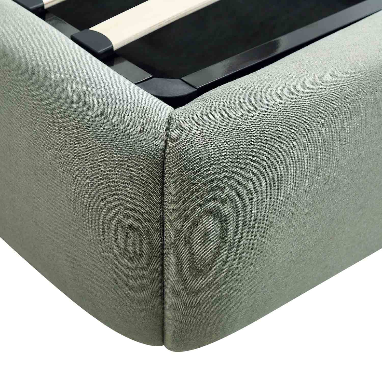 Constance Winged Headboard Ottoman Storage Bed, Olive Linen - Image 14