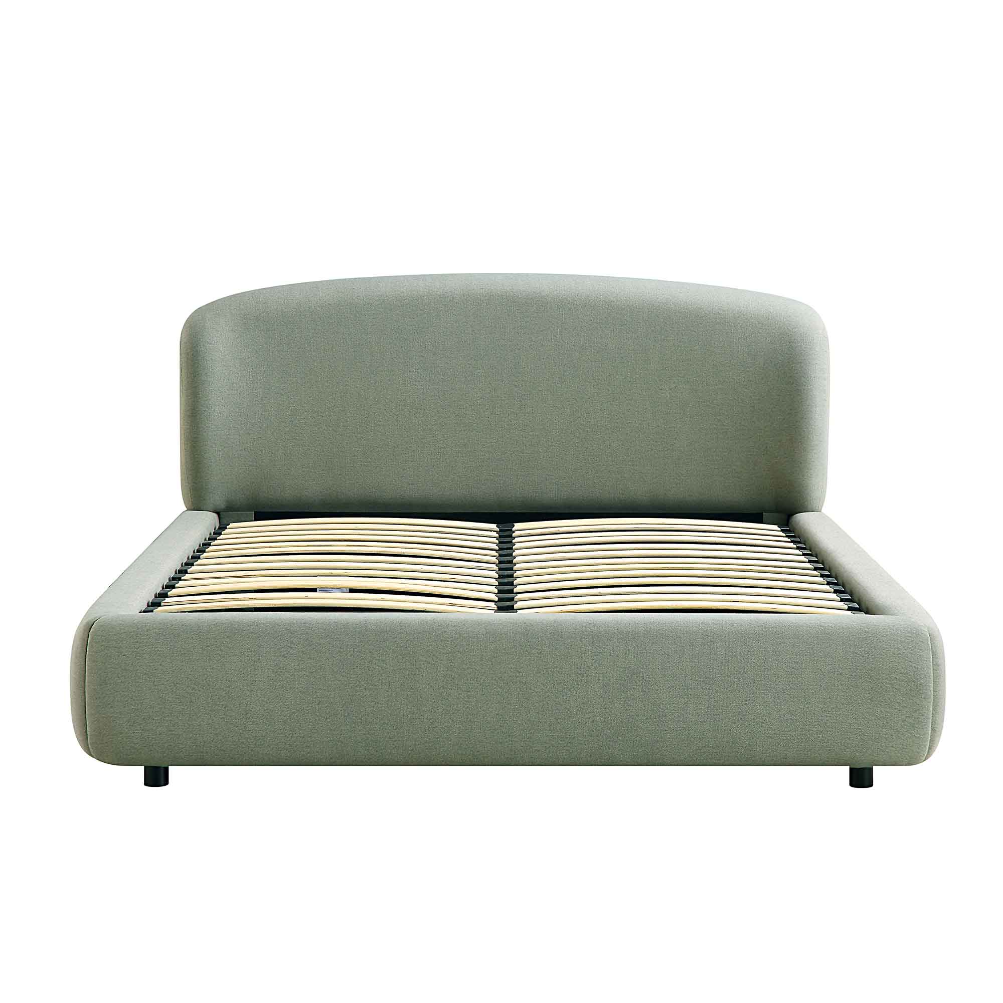 Constance Winged Headboard Ottoman Storage Bed, Olive Linen - Image 6