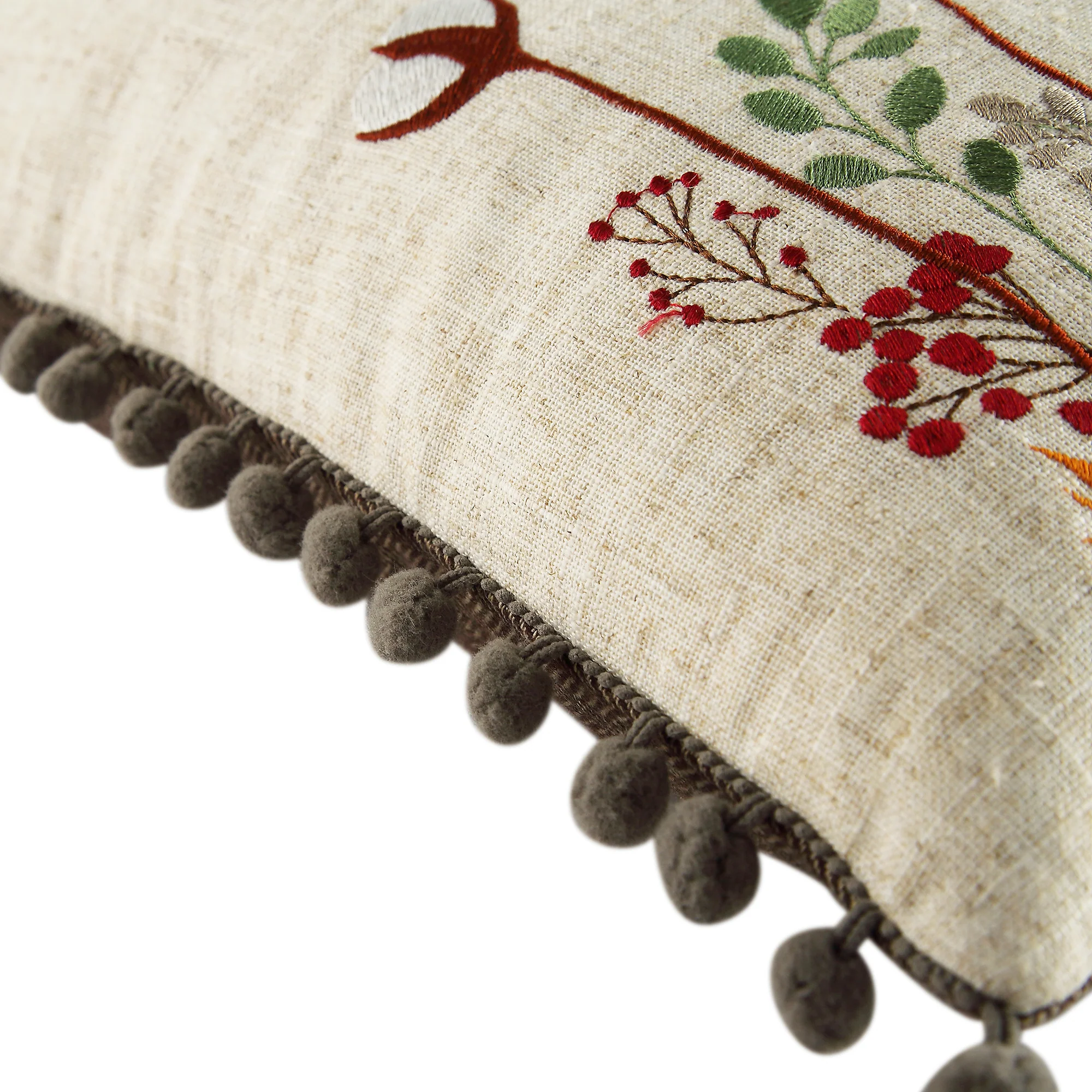 Country Collection Owl Embroidered Linen Blend Cushion - Image 7