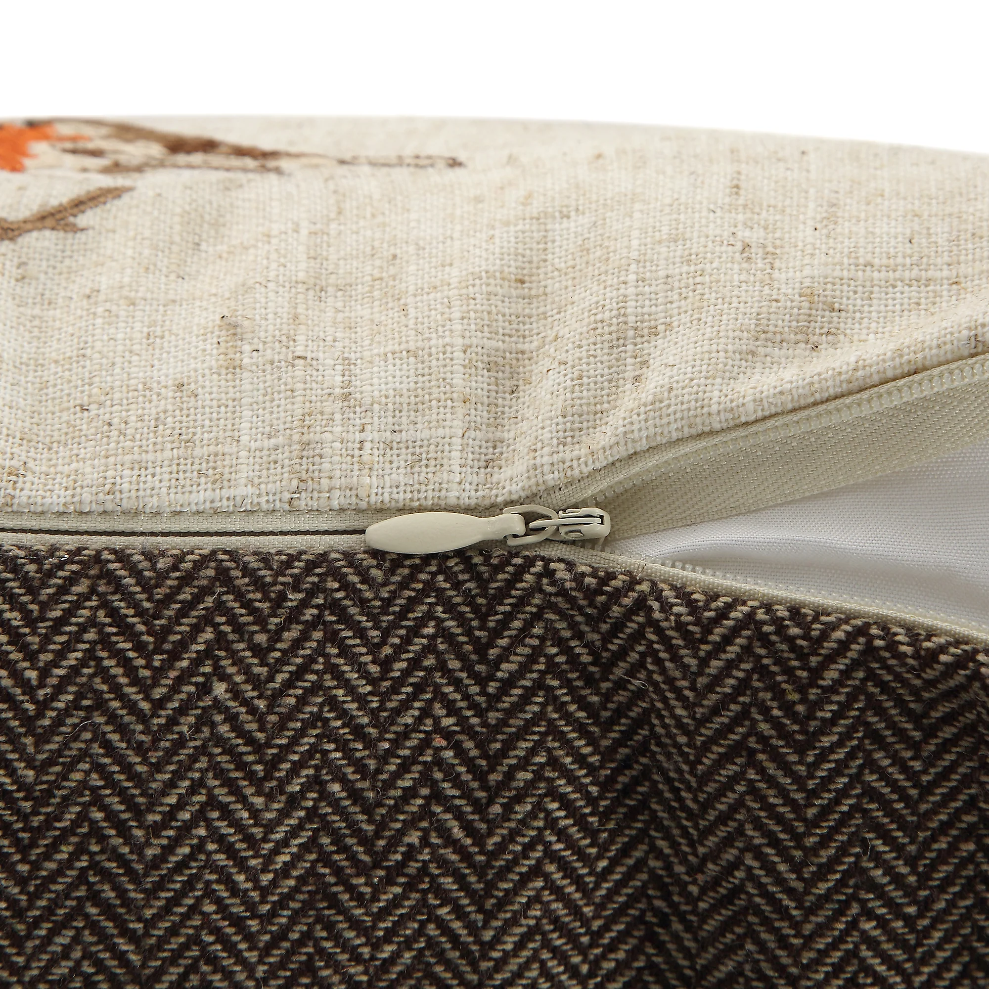Country Collection Robin Repeat Embroidered Linen Blend Cushion - Image 8