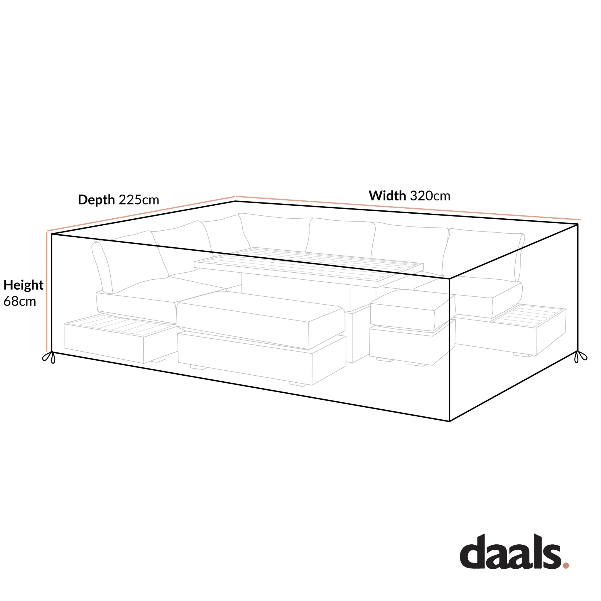 Cover for Jardin Aluminium Large Corner Casual Dining Set - Image 3