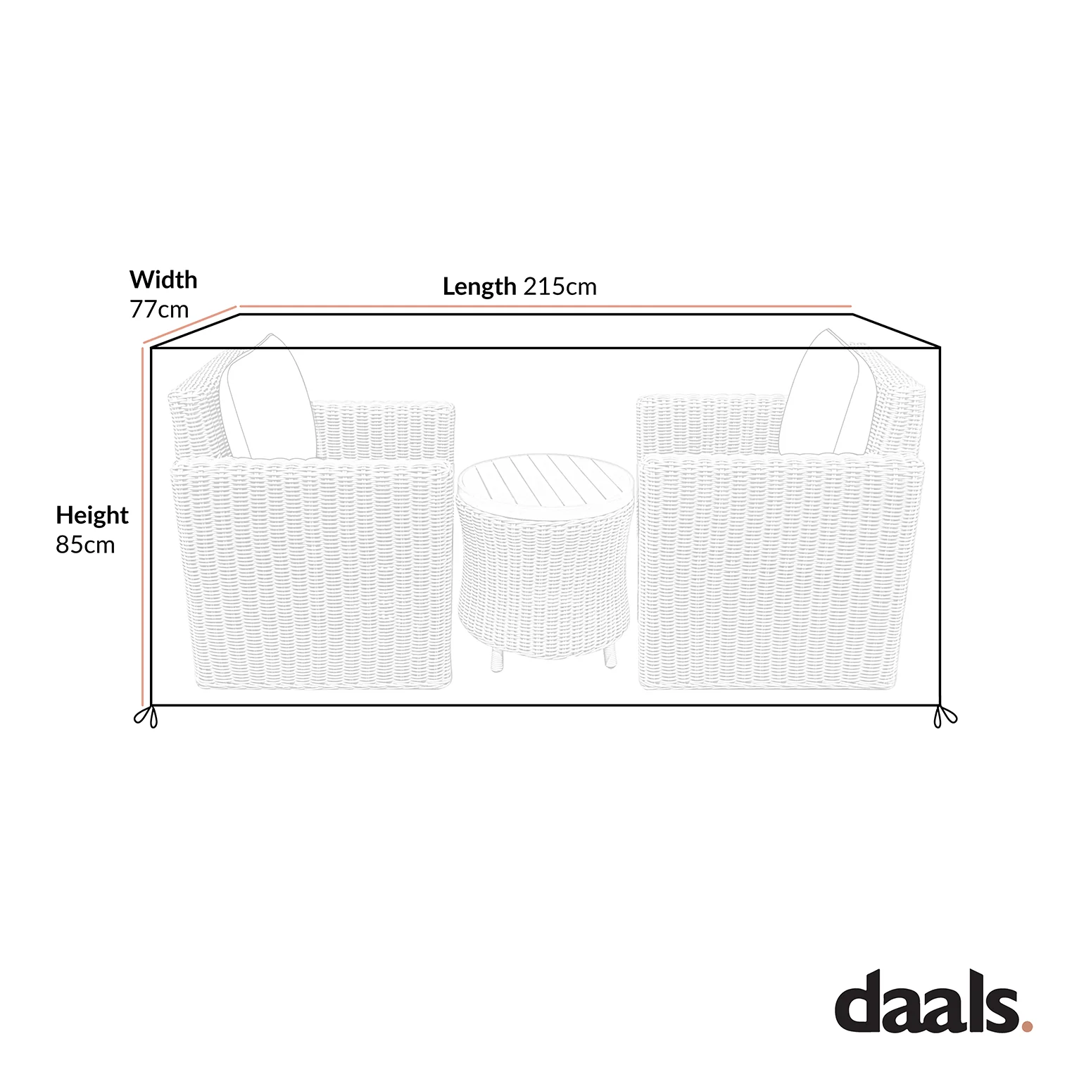 Cover for Bellagio Round Wicker Bistro Set with Rising Side Table - Image 4