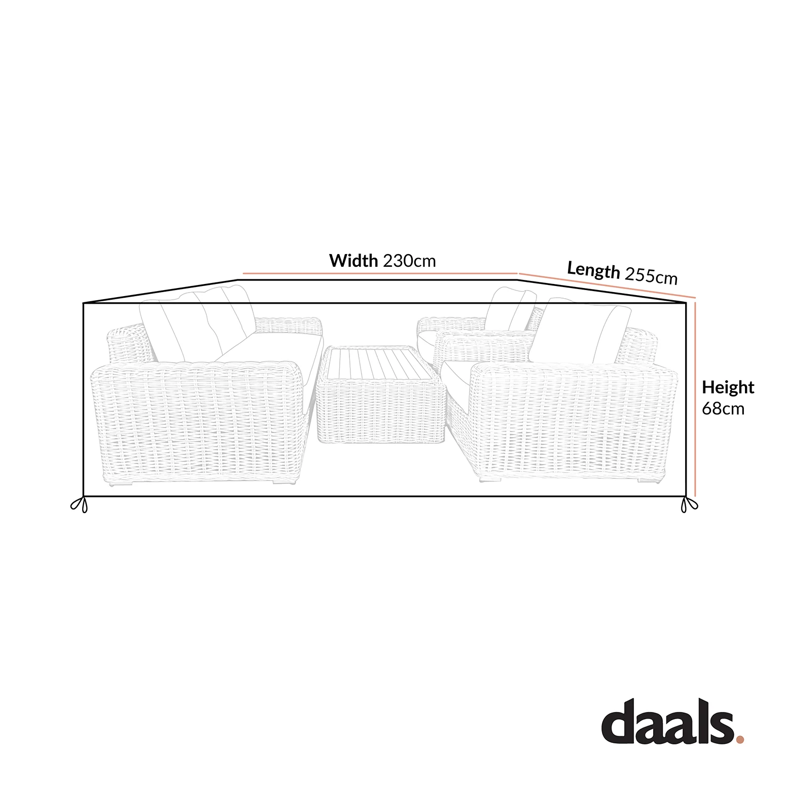 Cover for Bellagio Round Wicker Sofa Set with Coffee Table/Firepit Table - Image 4