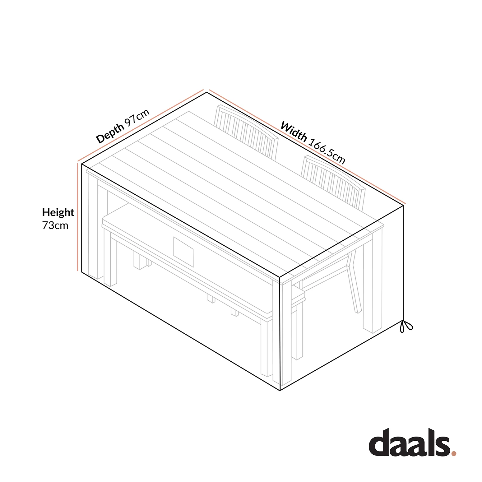 Cover for Earlswood Aluminium Dining Set with Bench - Image 3
