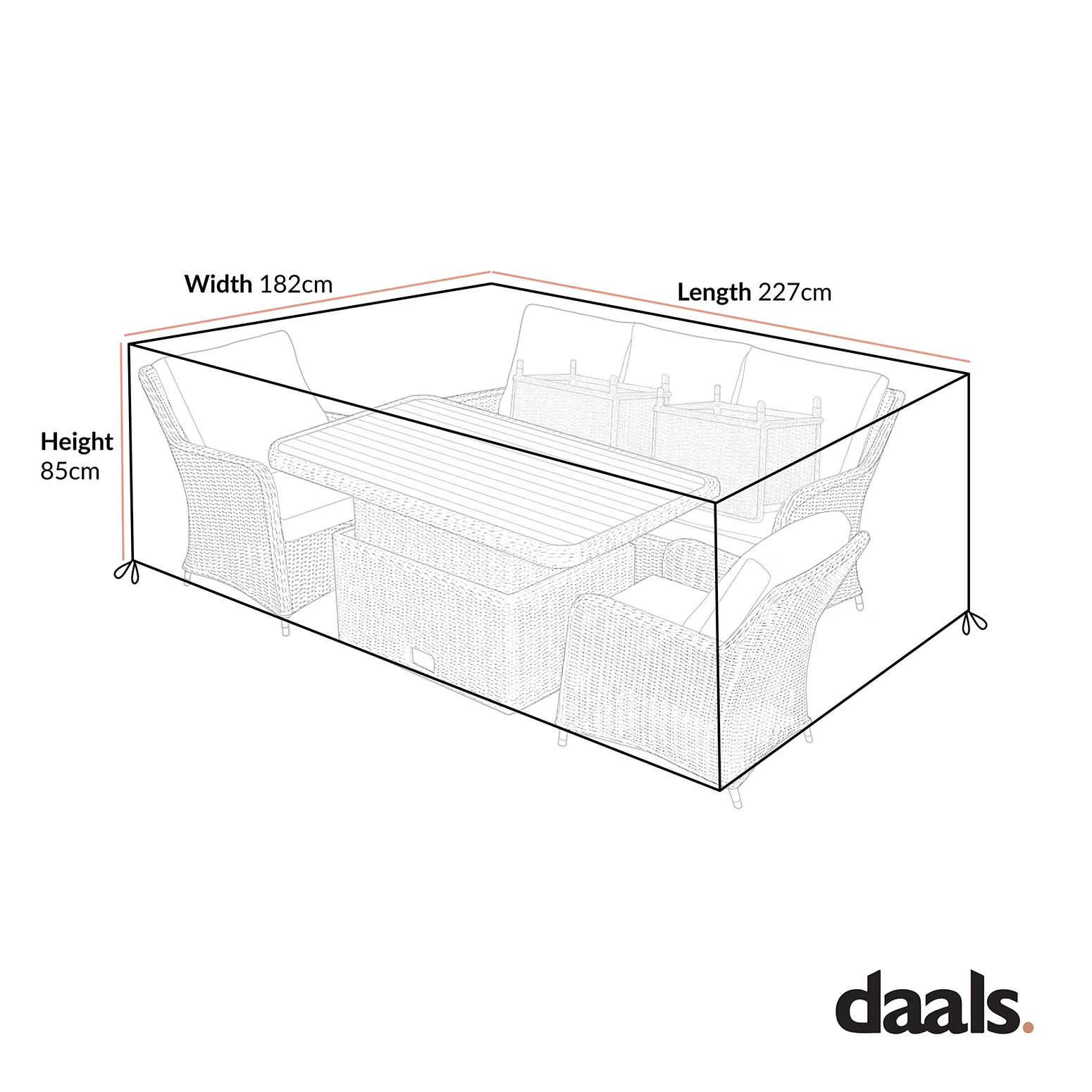 Cover for Hampshire 7-Seater Round Wicker Rattan Sofa Set - Image 4
