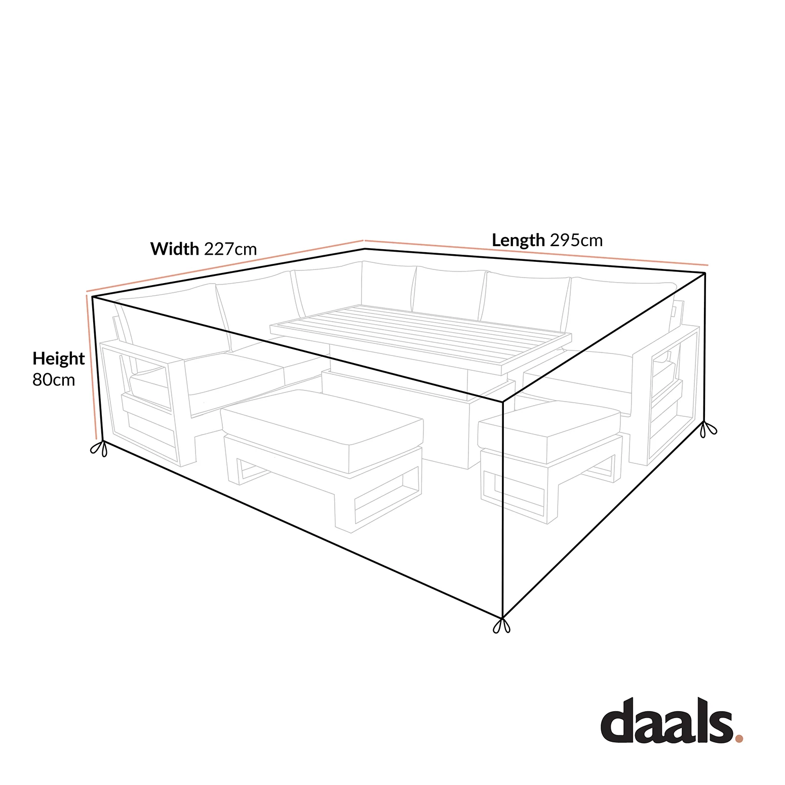 Cover for Montrose Aluminium Large Corner Casual Dining Set with Rising Table - Image 4