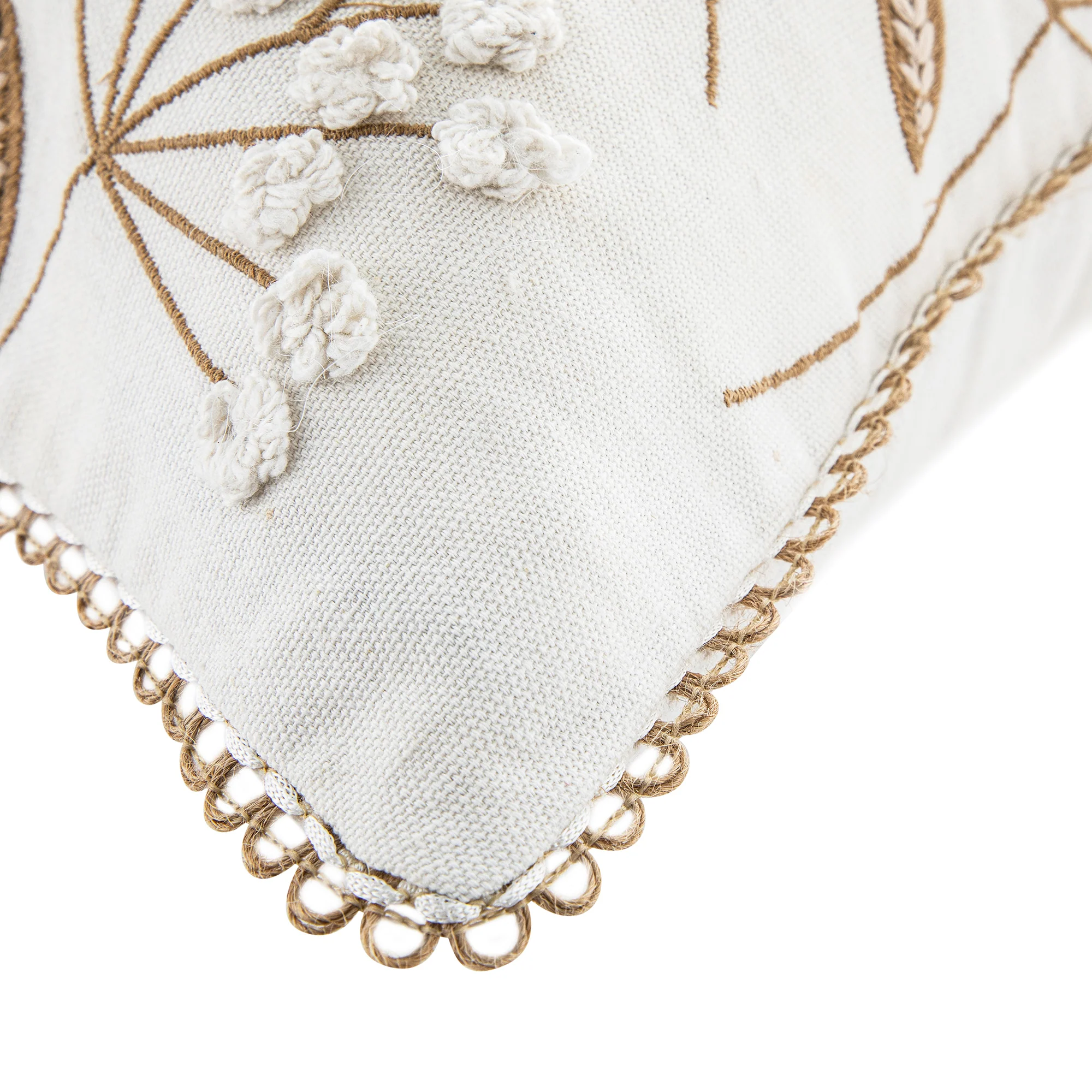 Country Collection Cow Parsley Embroidered Cotton Cushion - Image 5