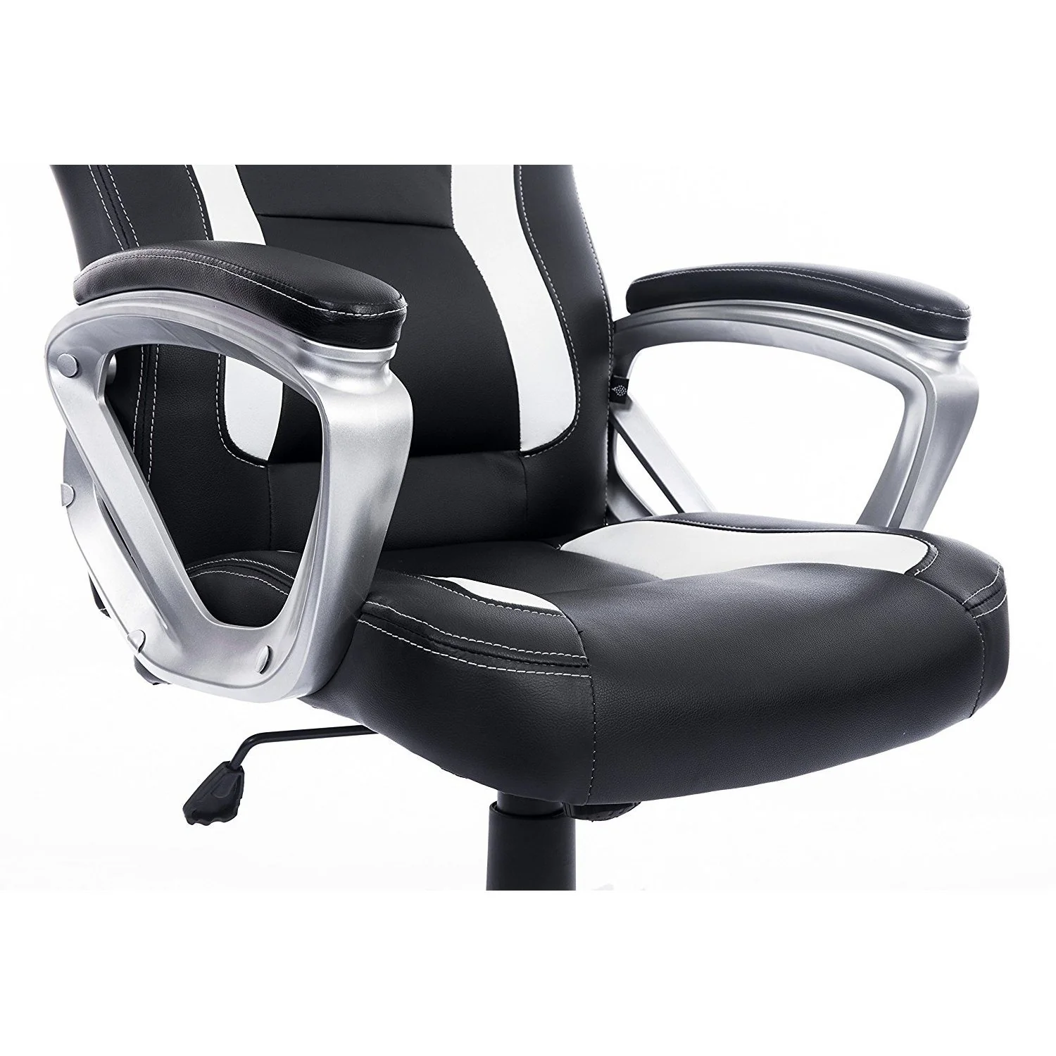 DaAls Racing Sport Swivel Office Chair in Black & White - Image 6