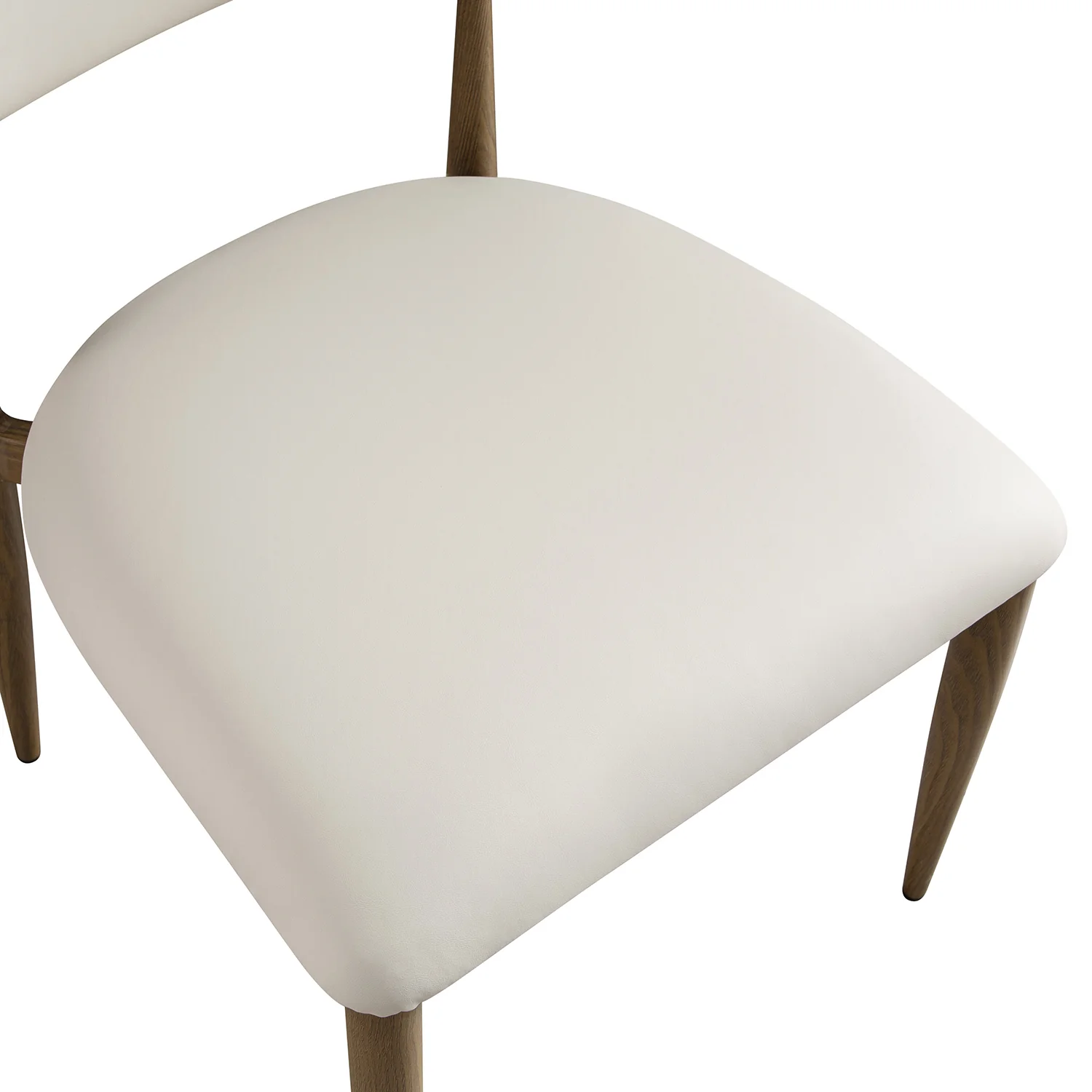 Dagmar Set of 2 Dining Chairs, Beige Faux Leather | Silver Oak Frame - Image 16