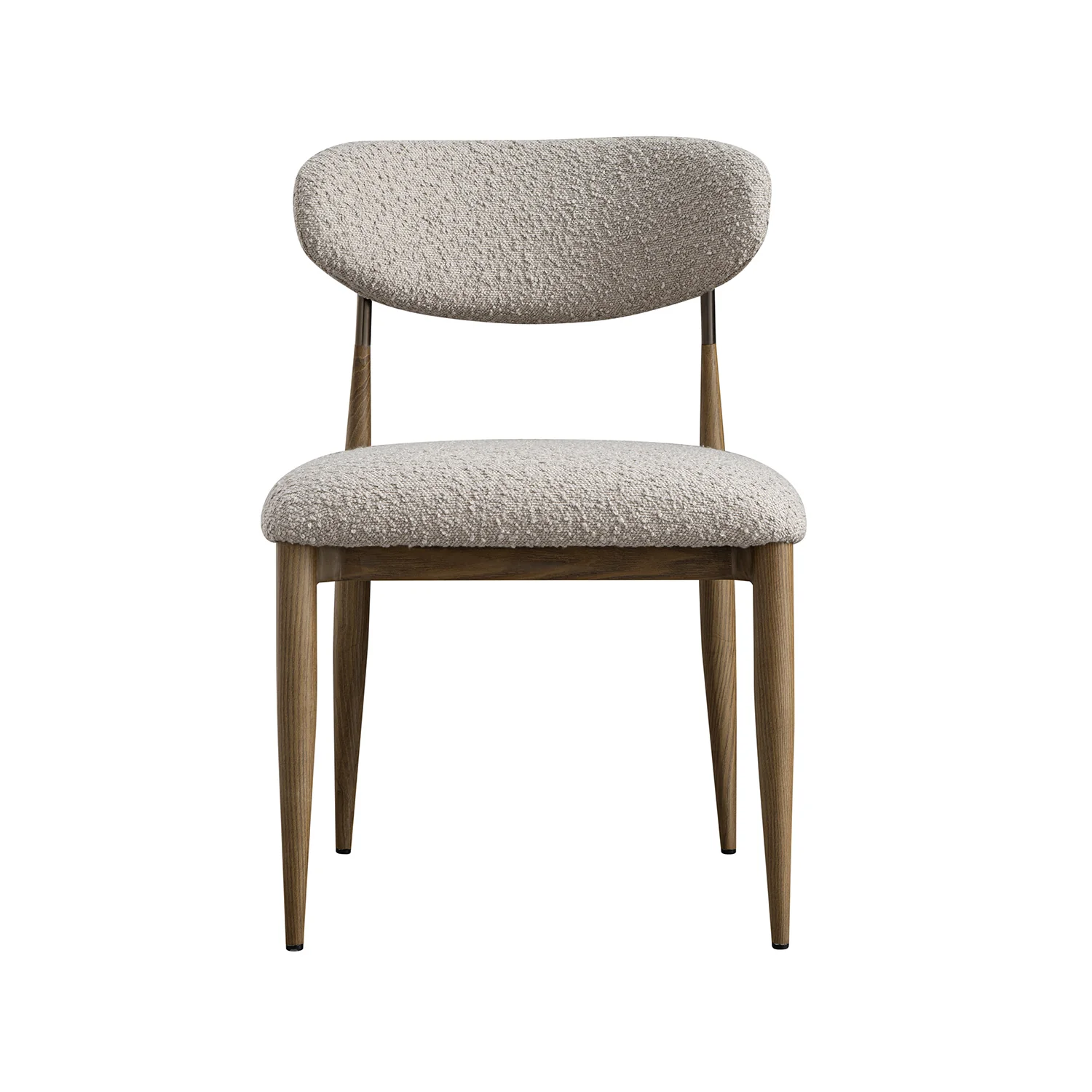 Dagmar Set of 2 Dining Chairs, Light Taupe Boucle | Silver Oak Frame - Image 9