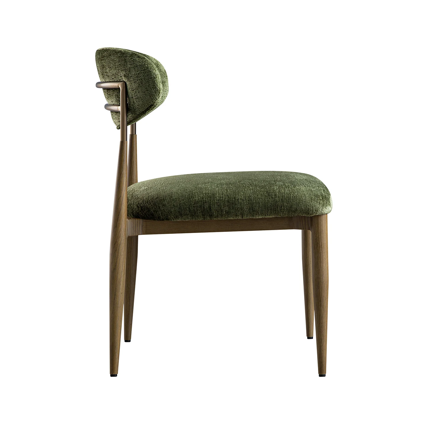Dagmar Set of 2 Dining Chairs, Moss Chenille | Silver Oak Frame - Image 12