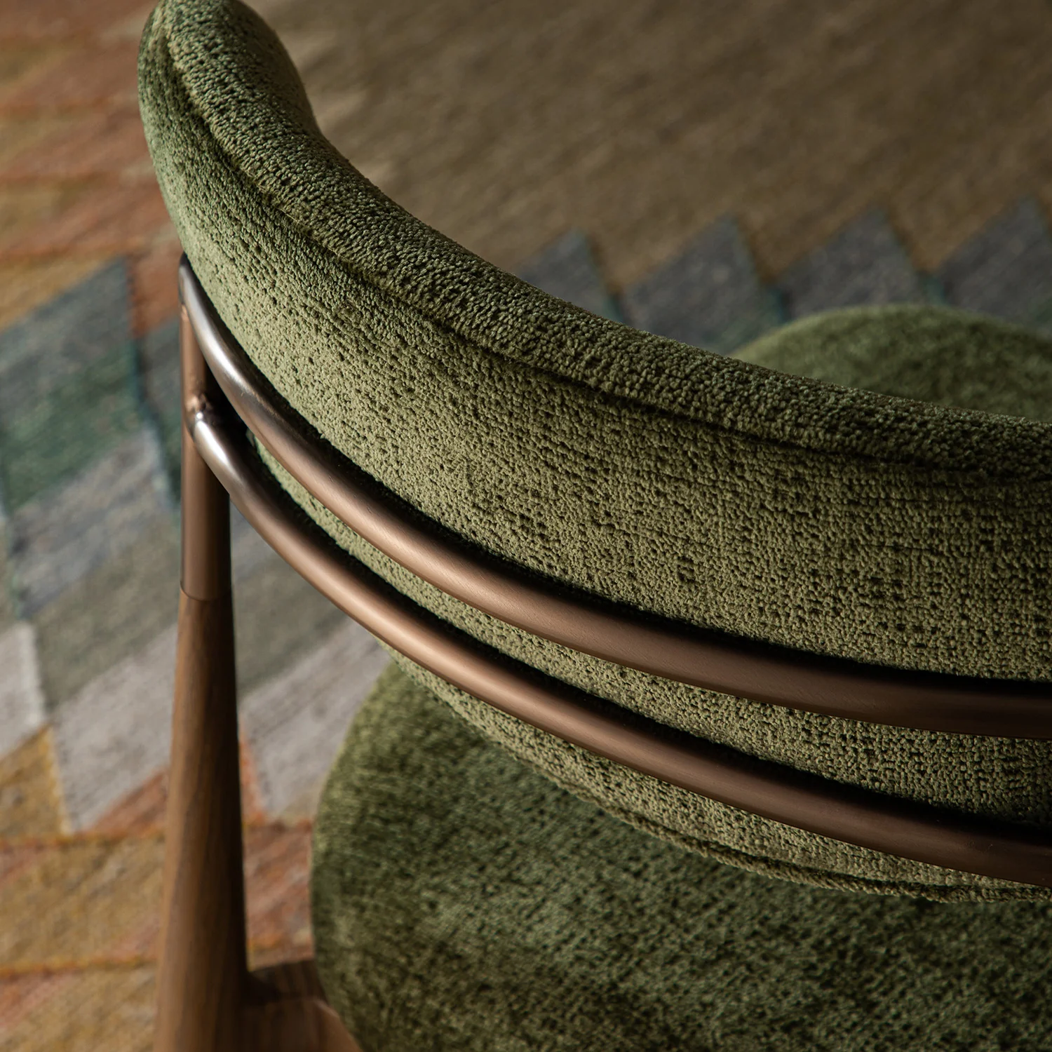 Dagmar Set of 2 Dining Chairs, Moss Chenille | Silver Oak Frame - Image 5