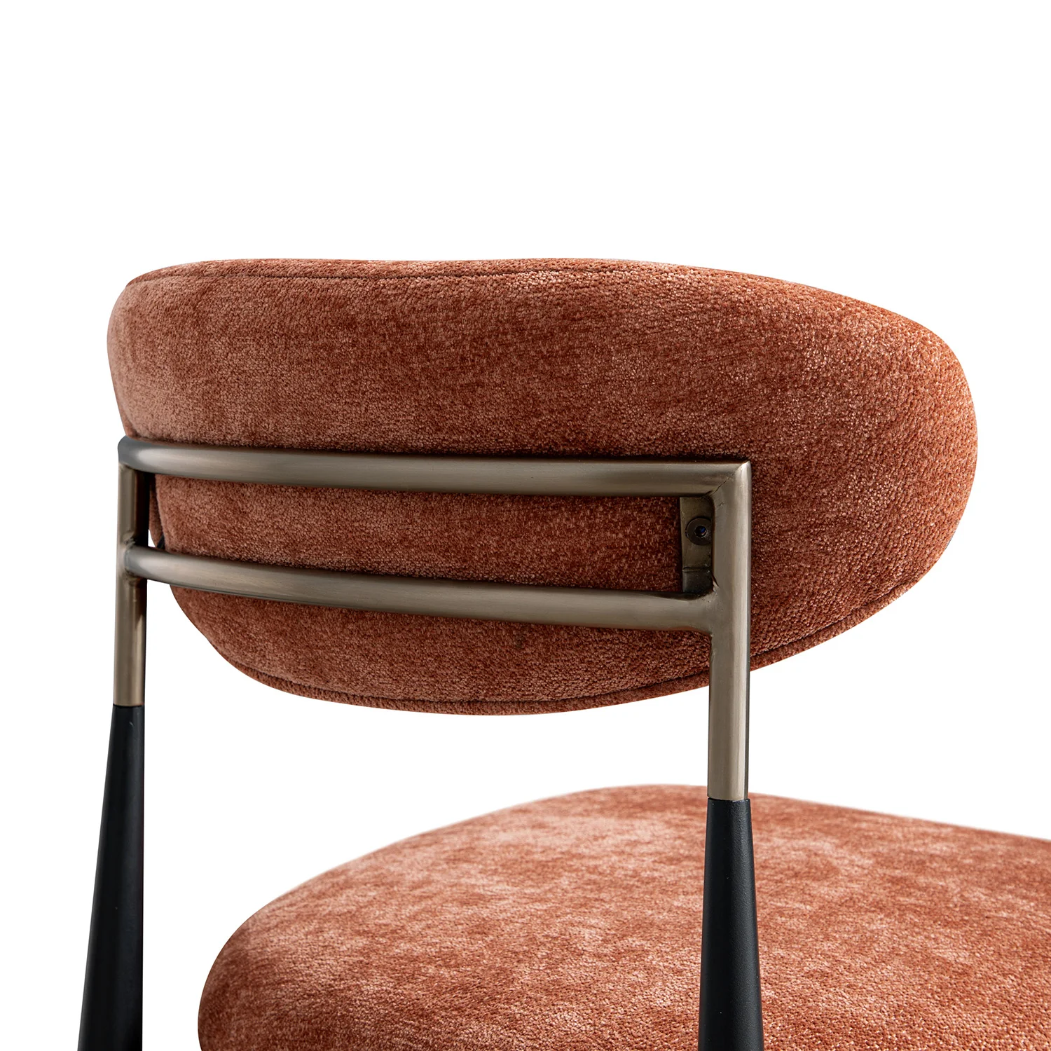 Dagmar Set of 2 Dining Chairs, Rust Chenille | Black Frame - Image 15