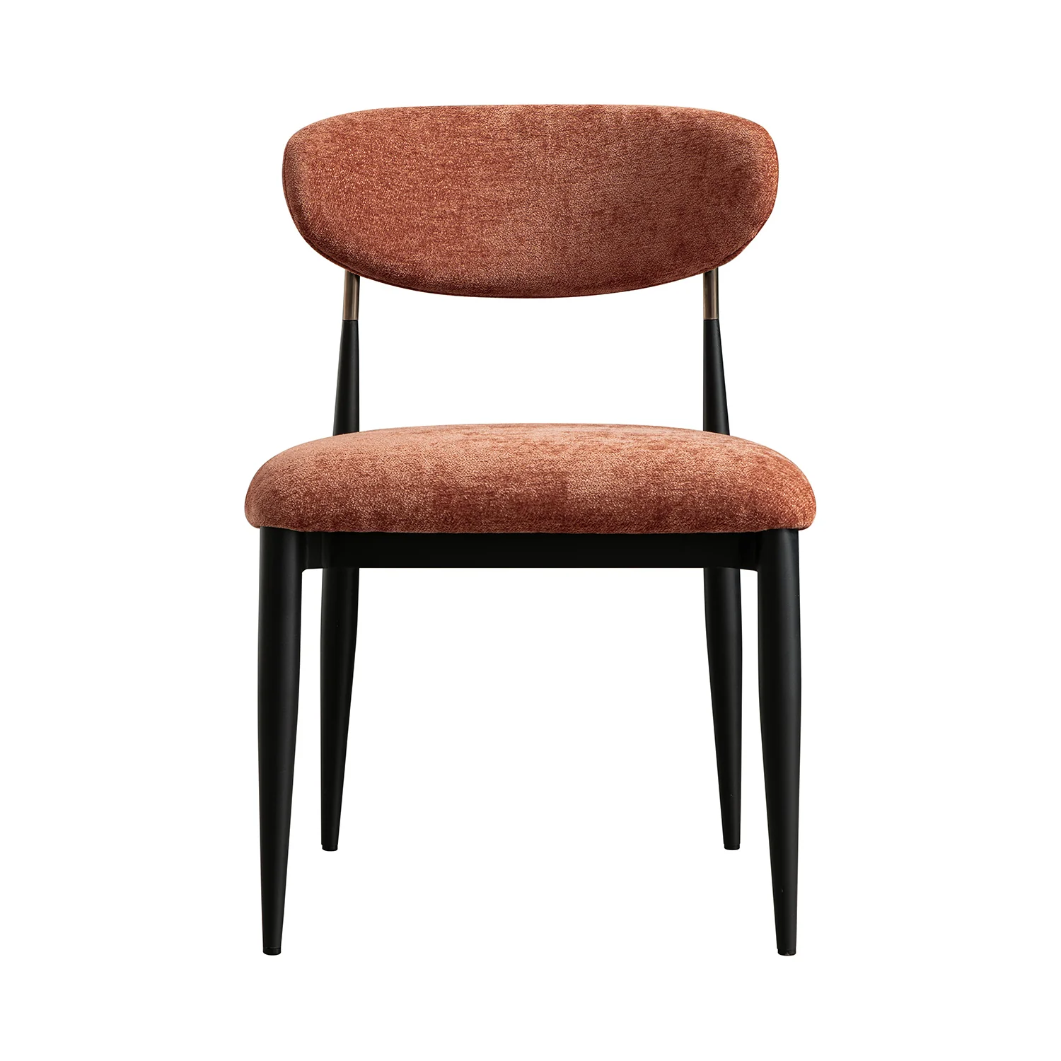 Dagmar Set of 2 Dining Chairs, Rust Chenille | Black Frame - Image 8