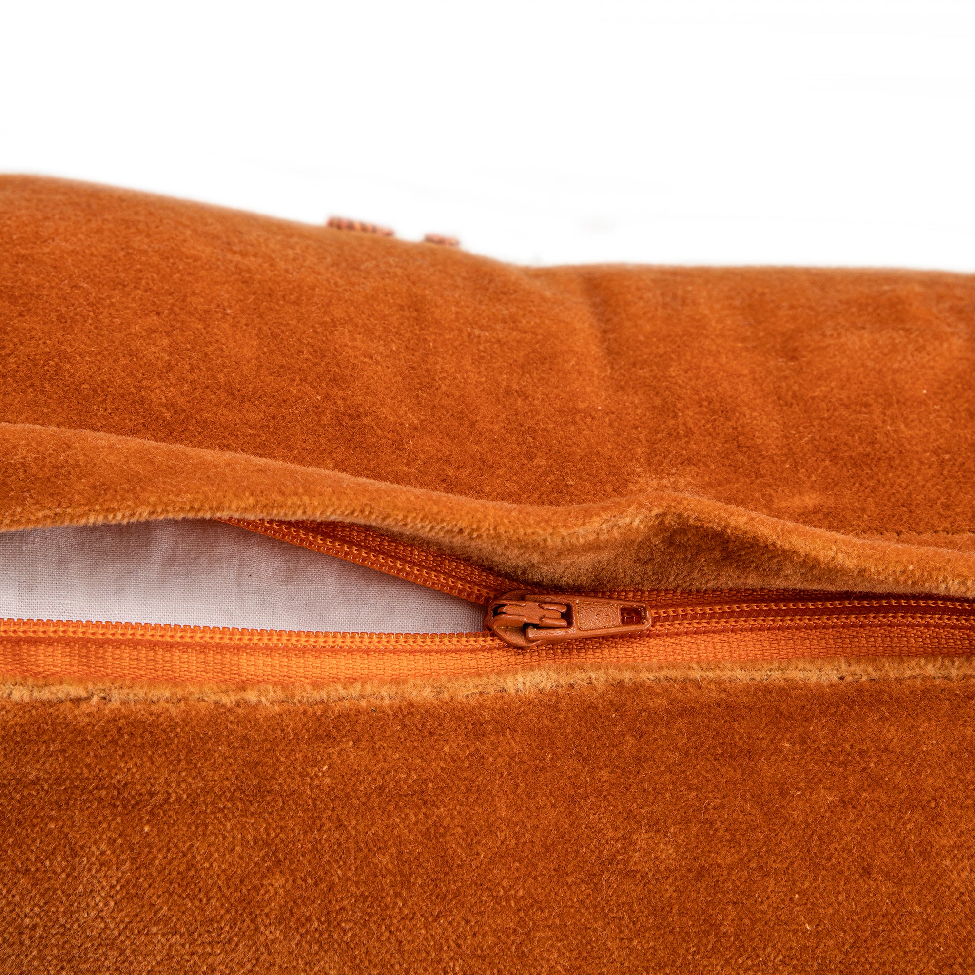 Damask Burnt Orange Wool Embroidered Cushion - Image 7