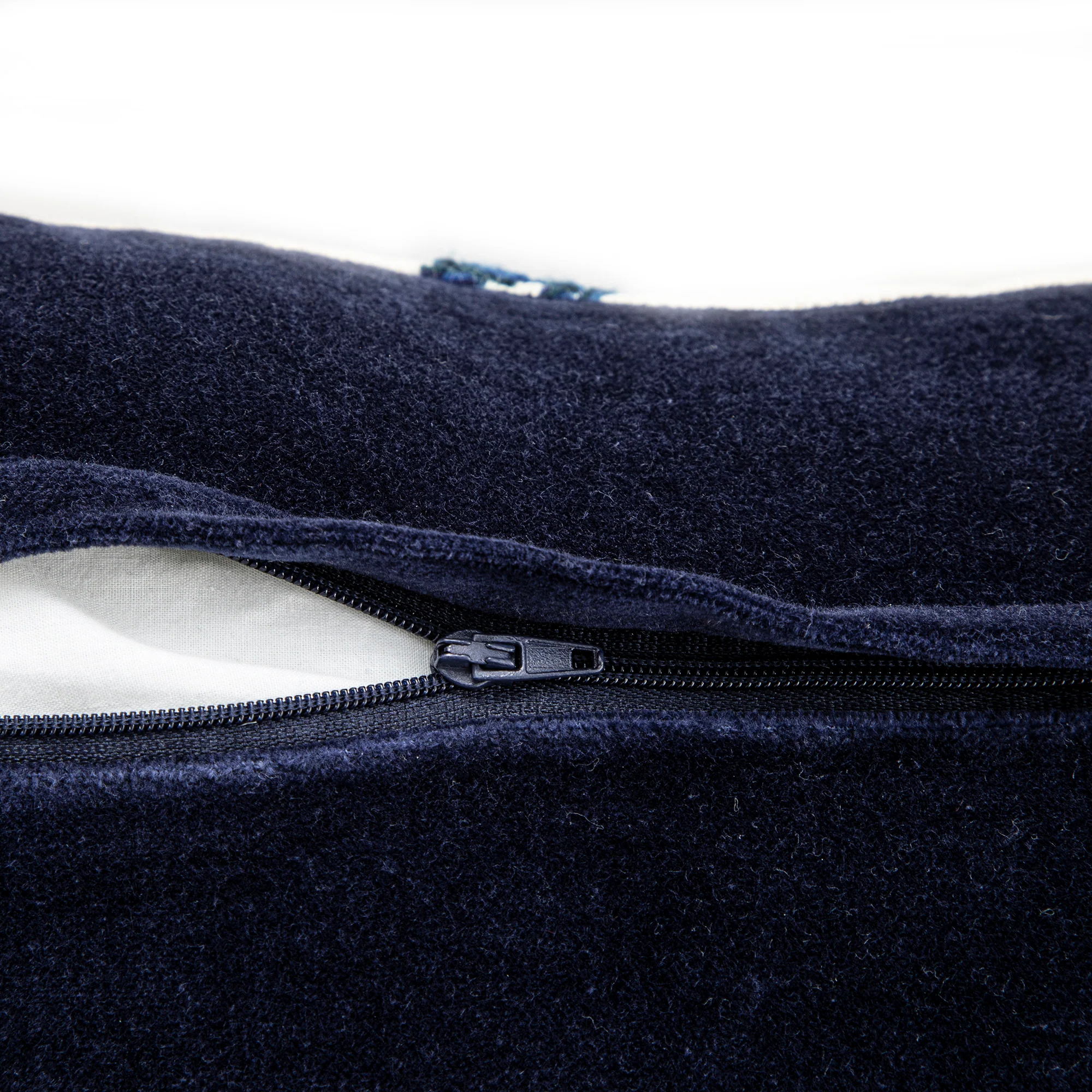 Damask Sapphire Wool Embroidered Cushion - Image 8