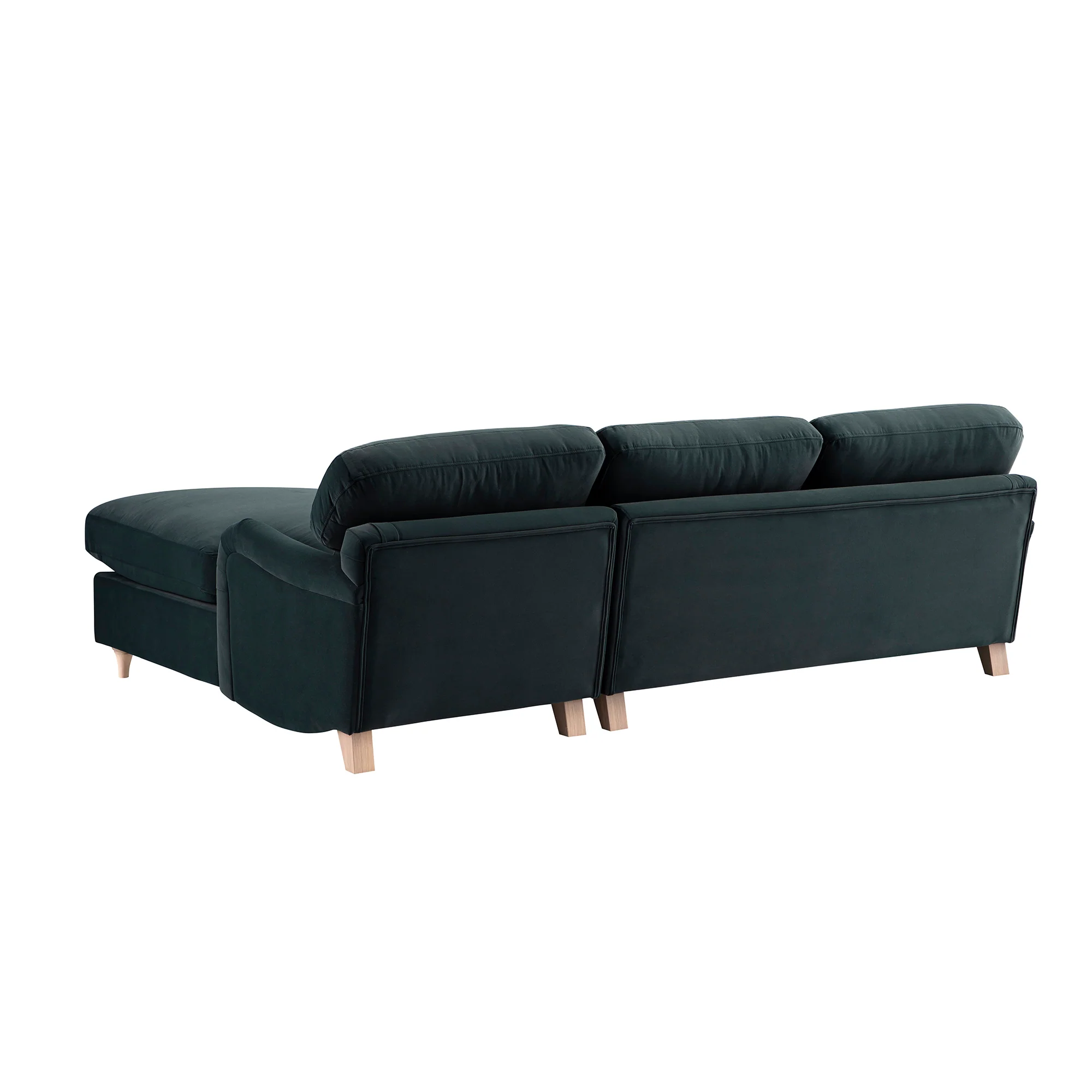 Daphnis Aegean Blue Velvet Sofa Bed, Grande Chaise Right Hand Facing - Image 17