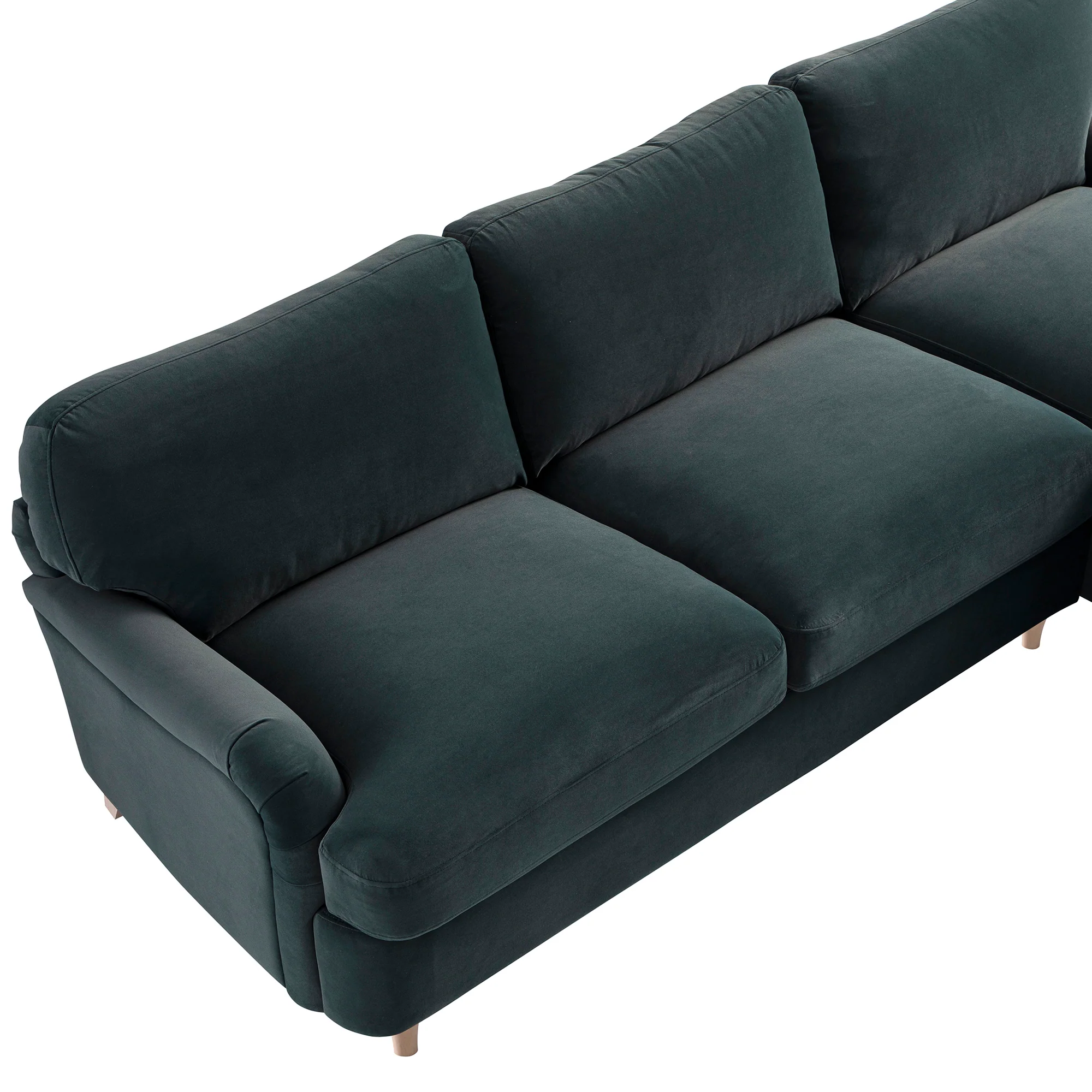 Daphnis Aegean Blue Velvet Sofa Bed, Grande Chaise Right Hand Facing - Image 19