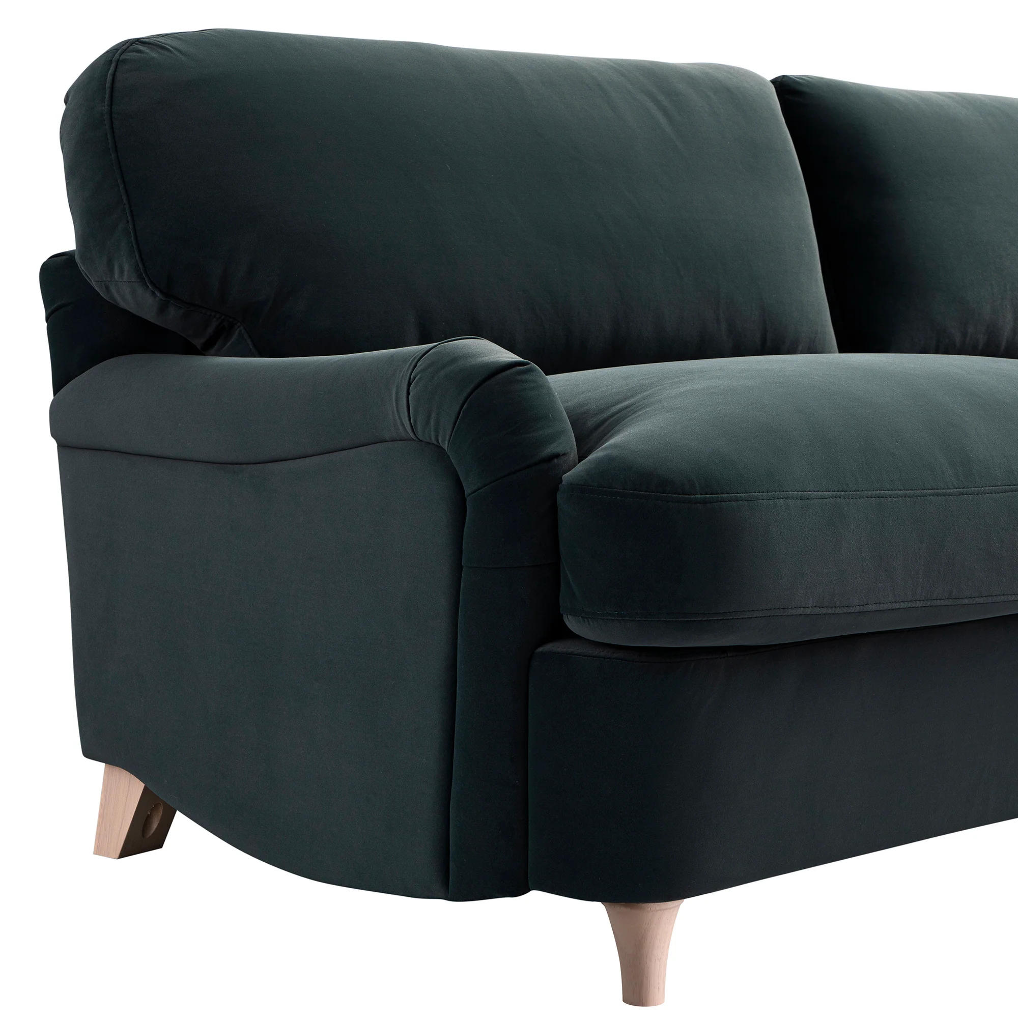 Daphnis Aegean Blue Velvet Sofa Bed, Large 3-Seater - Image 16