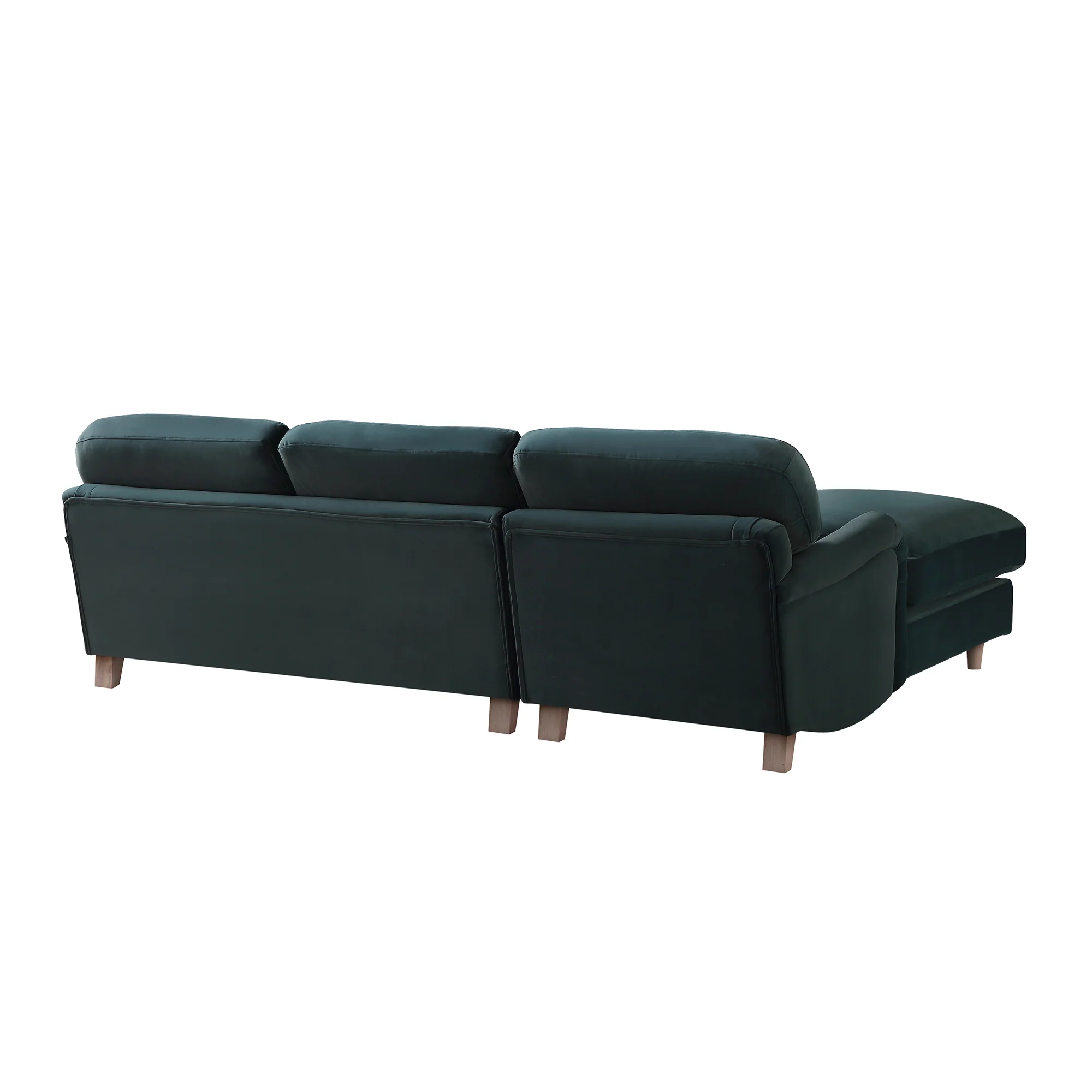 Daphnis Aegean Blue Velvet Sofa, Grande Chaise Sofa Left Hand Facing - Image 11