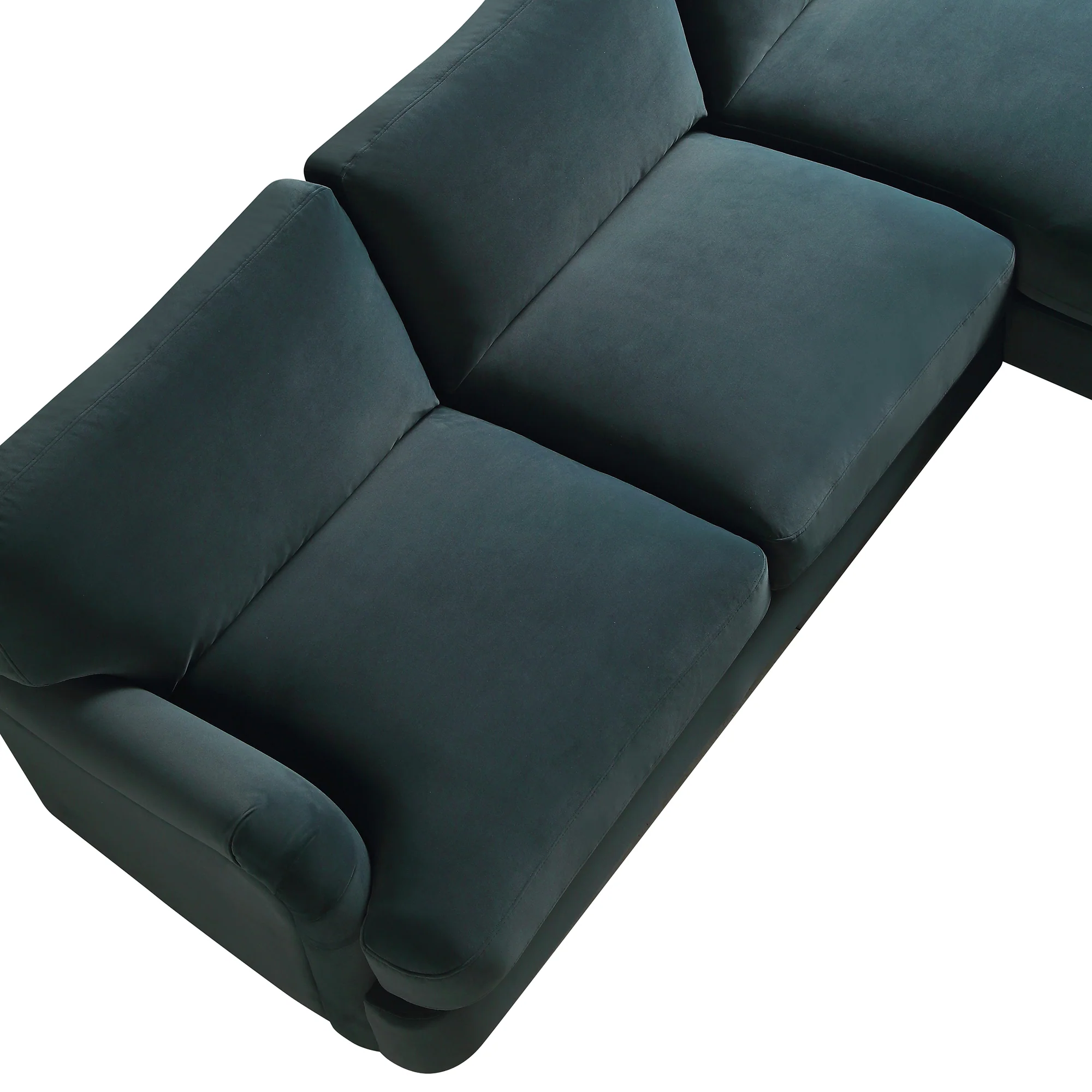 Daphnis Aegean Blue Velvet Sofa, Grande Chaise Sofa Right Hand Facing - Image 12