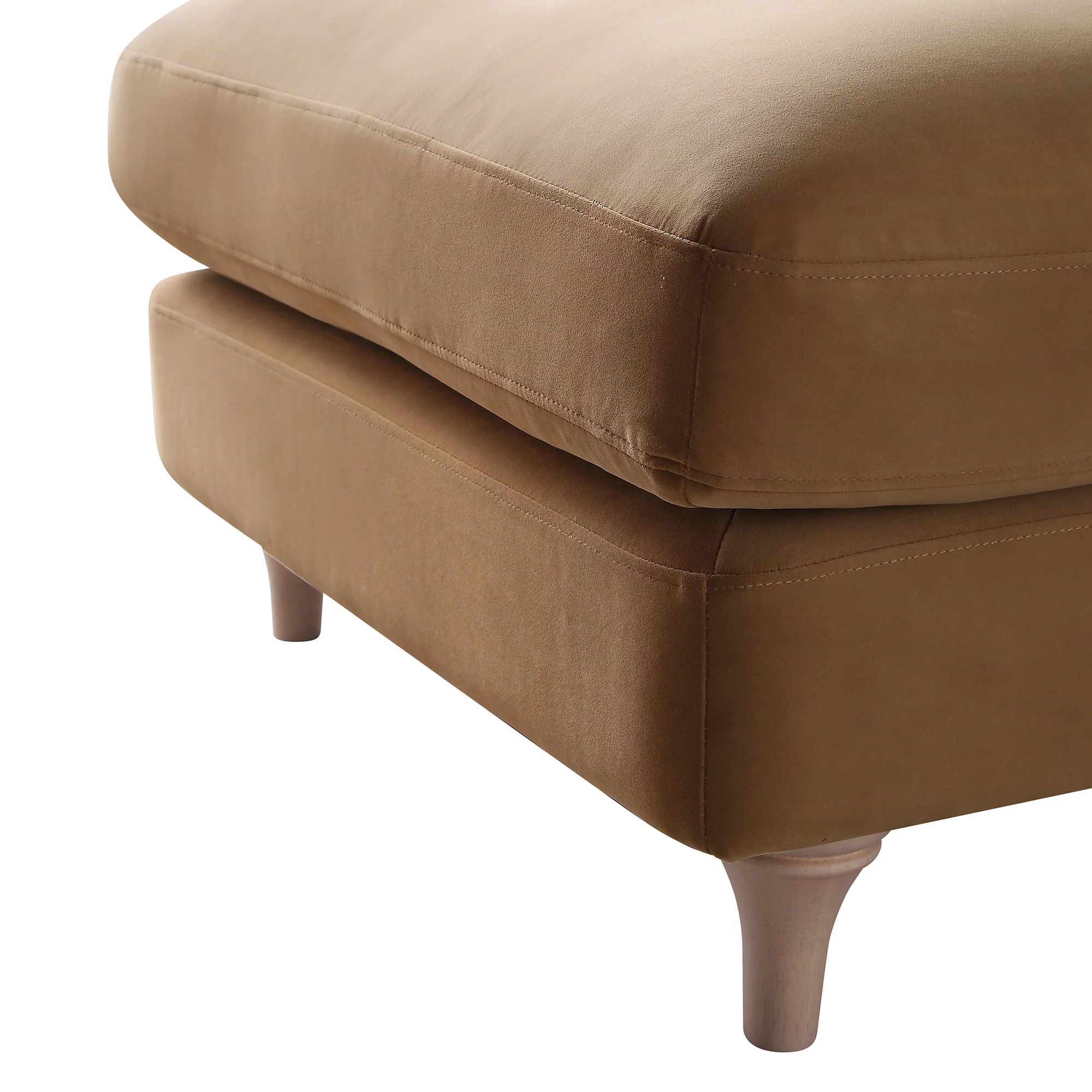 Daphnis Camel Velvet Sofa, Footstool - Image 10