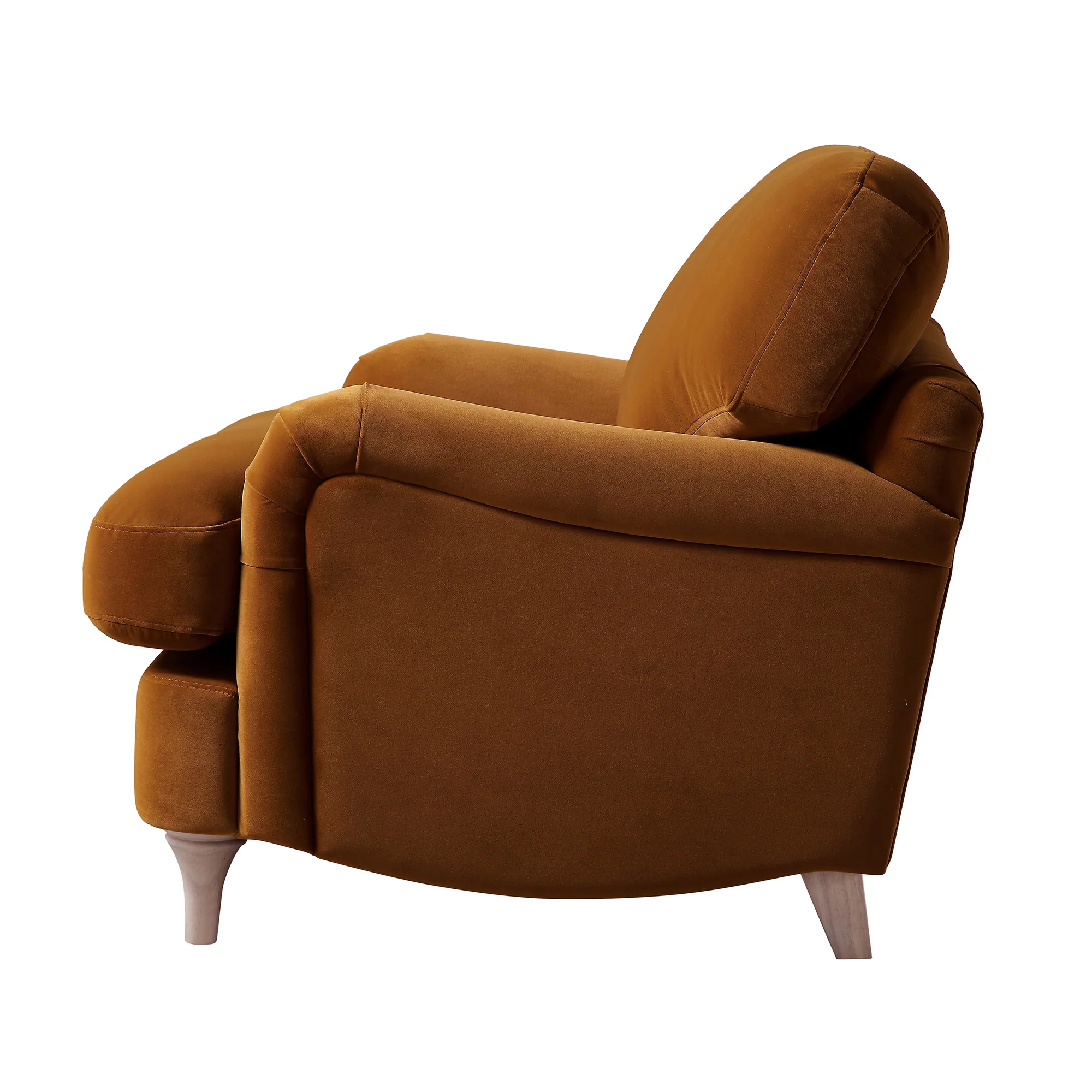 Daphnis Cinnamon Velvet Sofa, 1-Seater - Image 7