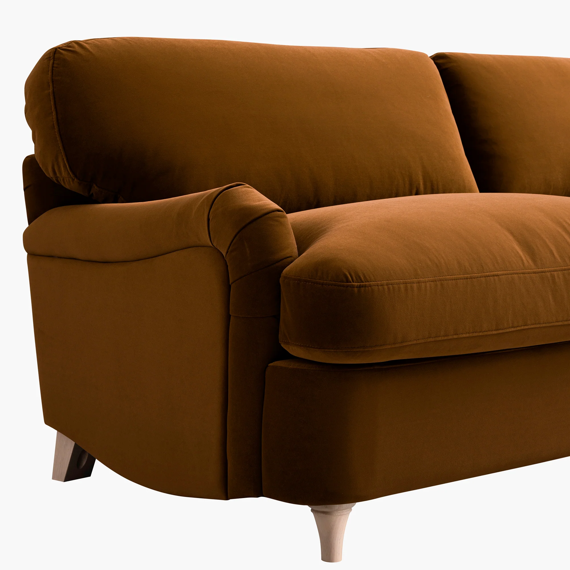 Daphnis Cinnamon Velvet Sofa Bed, Large 3-Seater - Image 18
