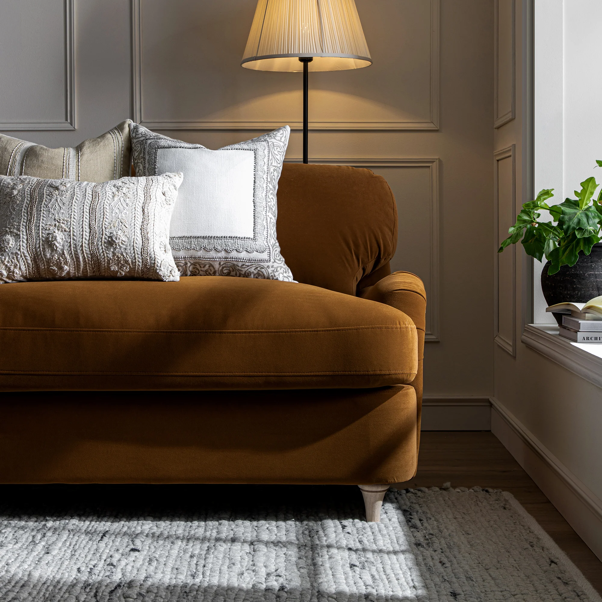 Daphnis Cinnamon Velvet Sofa Bed, Loveseat - Image 7