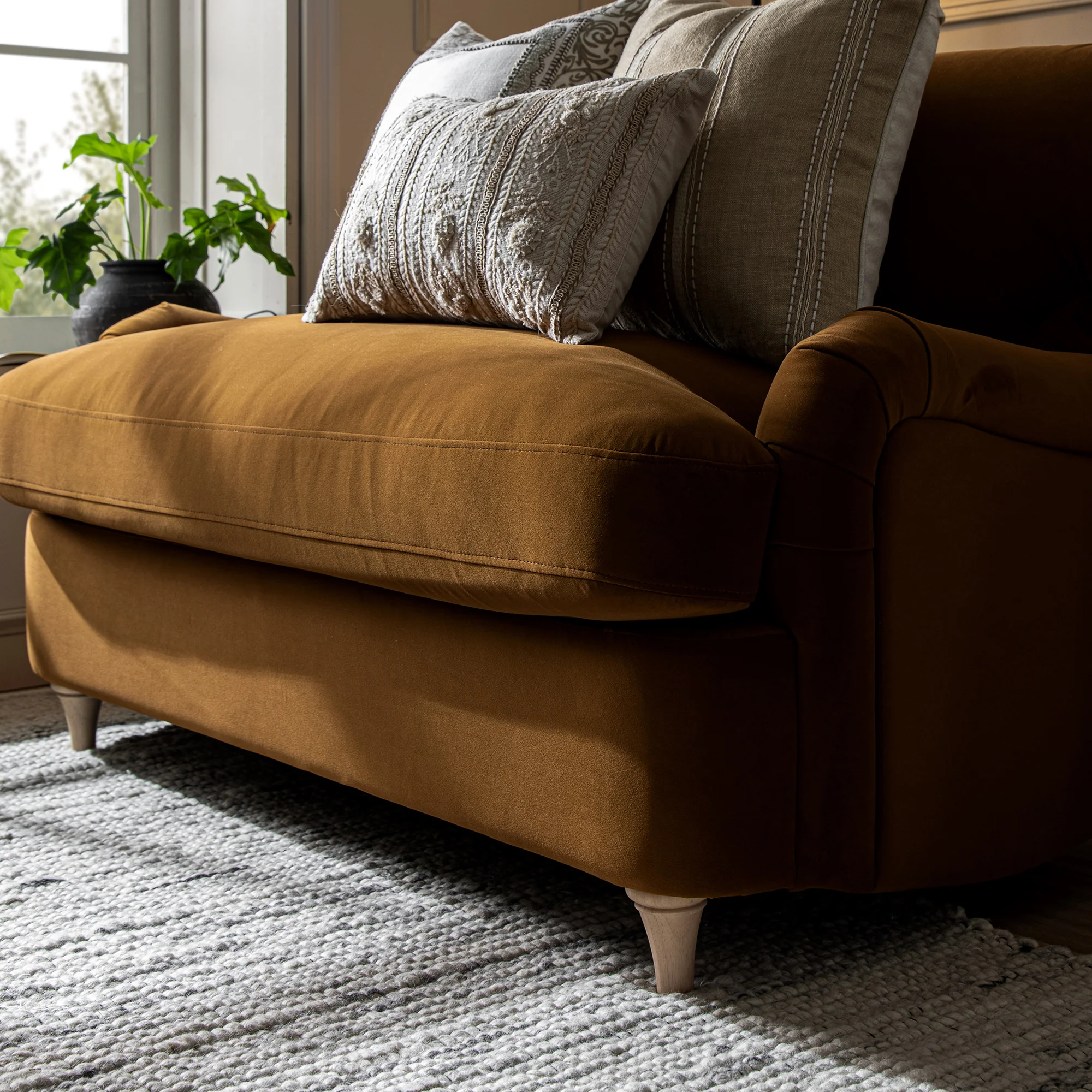 Daphnis Cinnamon Velvet Sofa Bed, Loveseat - Image 8