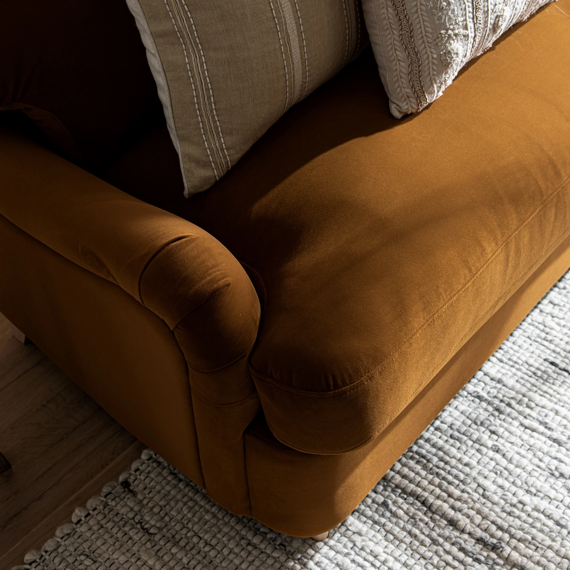 Daphnis Cinnamon Velvet Sofa Bed, Loveseat - Image 9