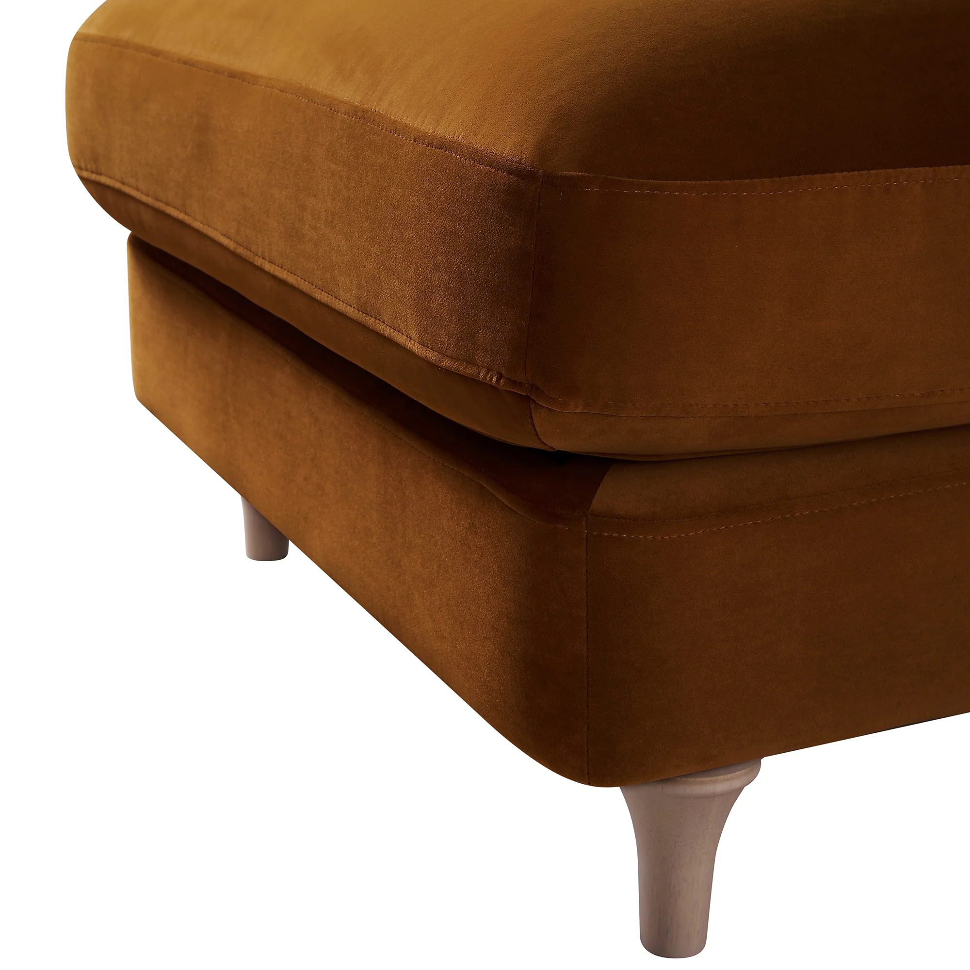 Daphnis Cinnamon Velvet Sofa, Footstool - Image 9