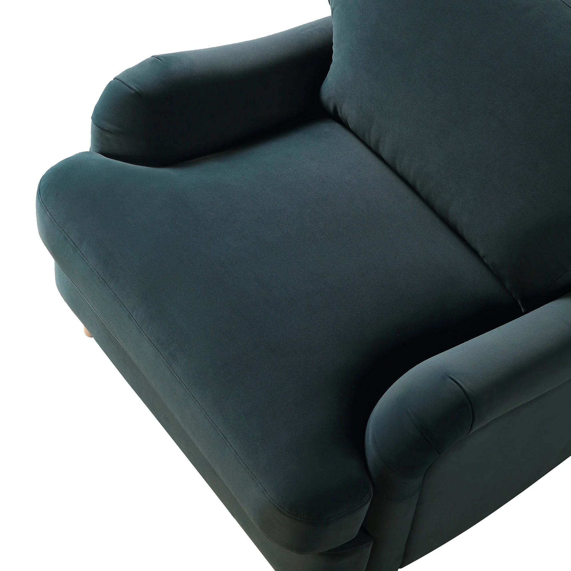 Daphnis Aegean Blue Velvet Sofa, 1-Seater - Image 12