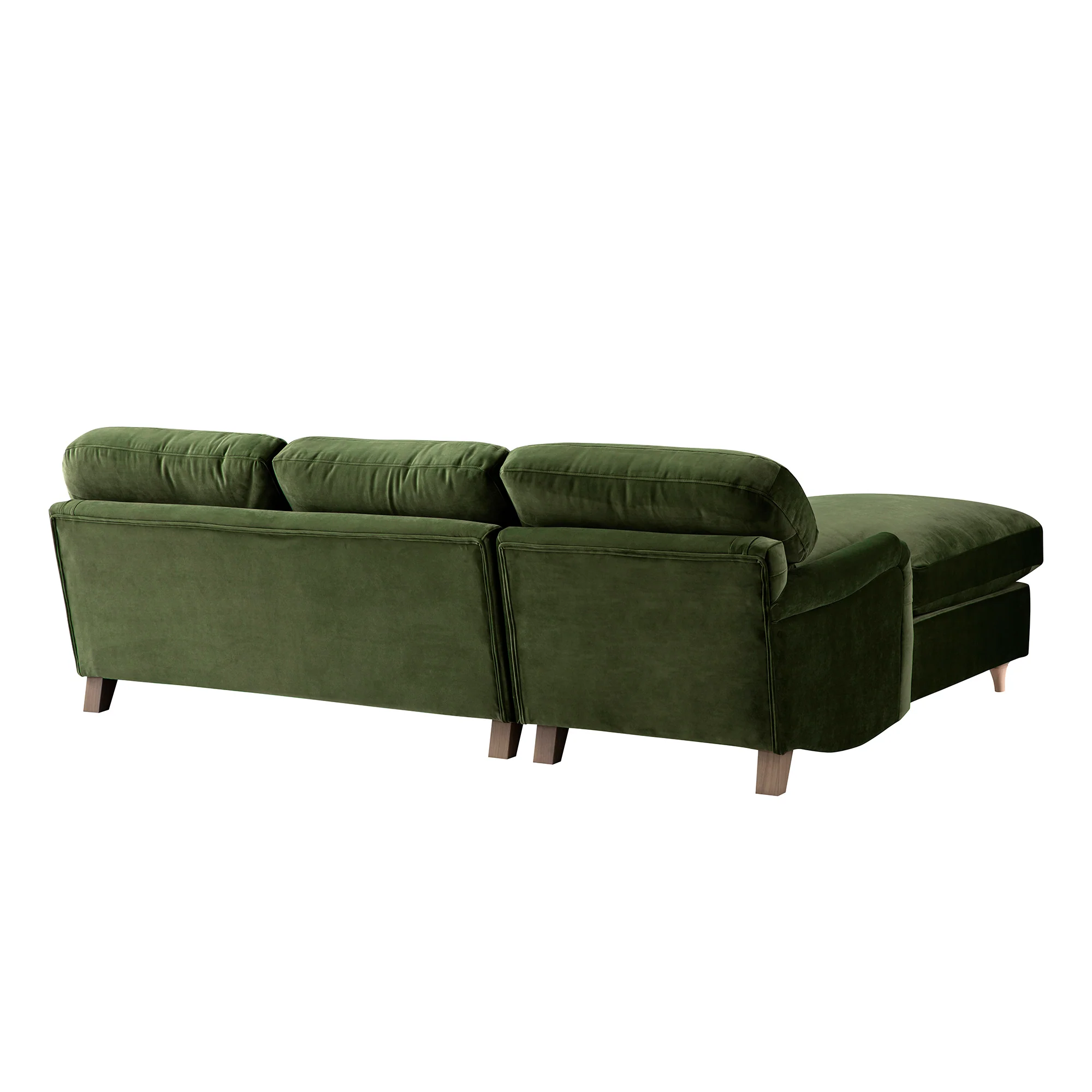 Daphnis Fern Green Velvet Sofa Bed, Grande Chaise Left Hand Facing - Image 10