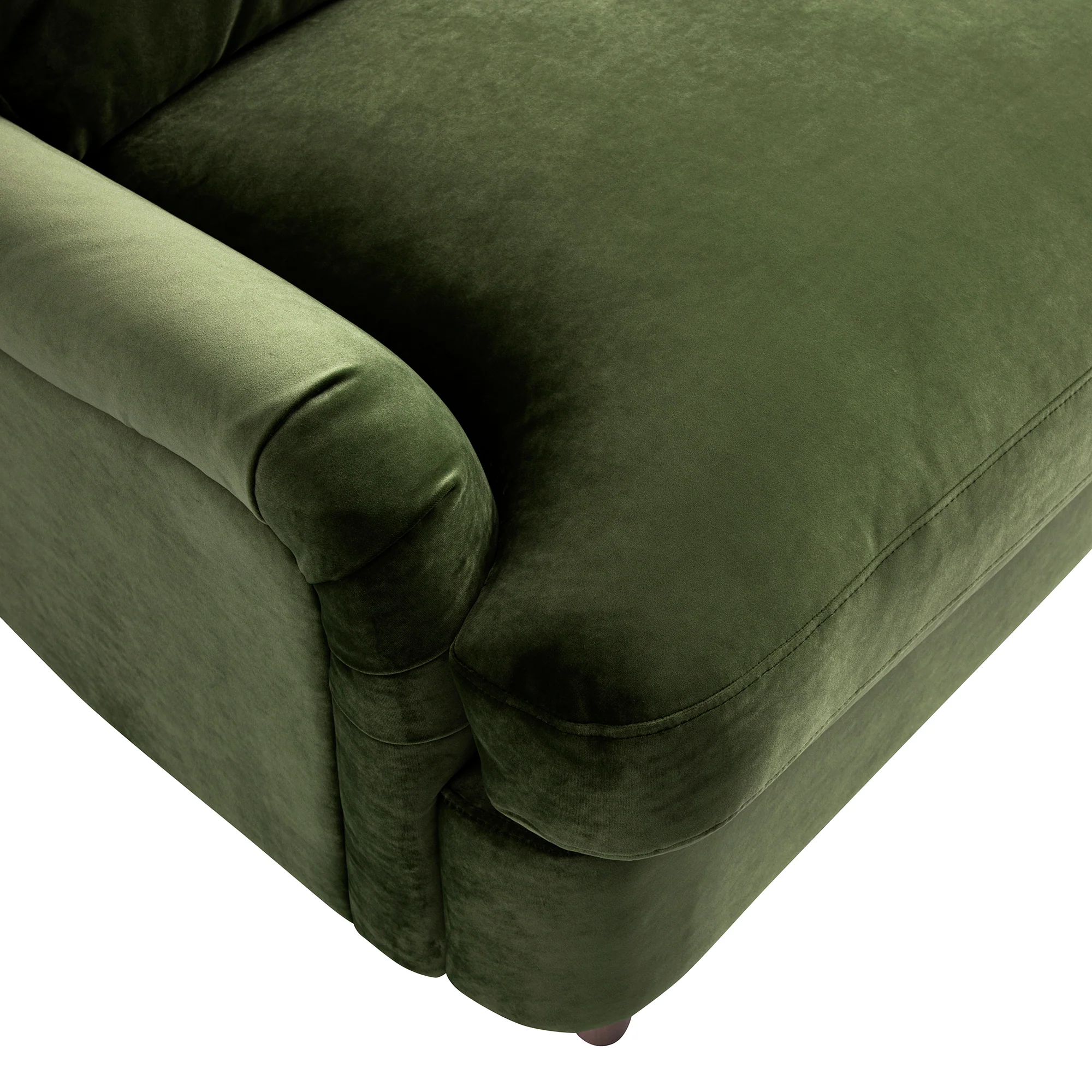 Daphnis Fern Green Velvet Sofa Bed, Grande Chaise Left Hand Facing - Image 11