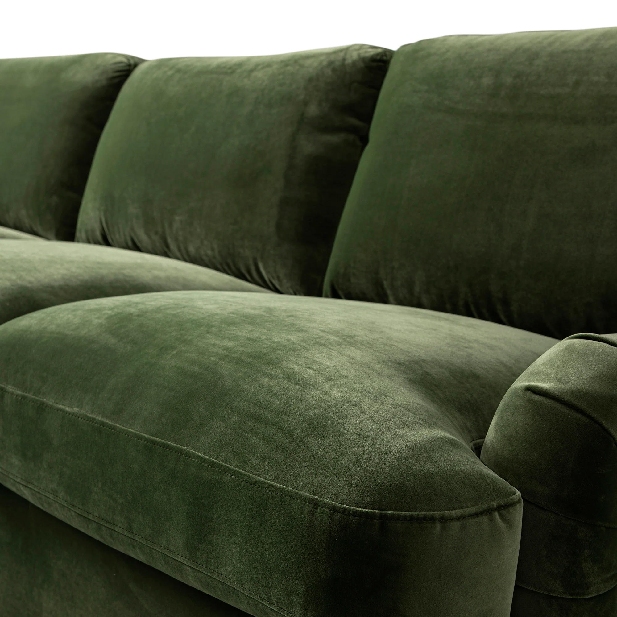 Daphnis Fern Green Velvet Sofa Bed, Grande Chaise Left Hand Facing - Image 12
