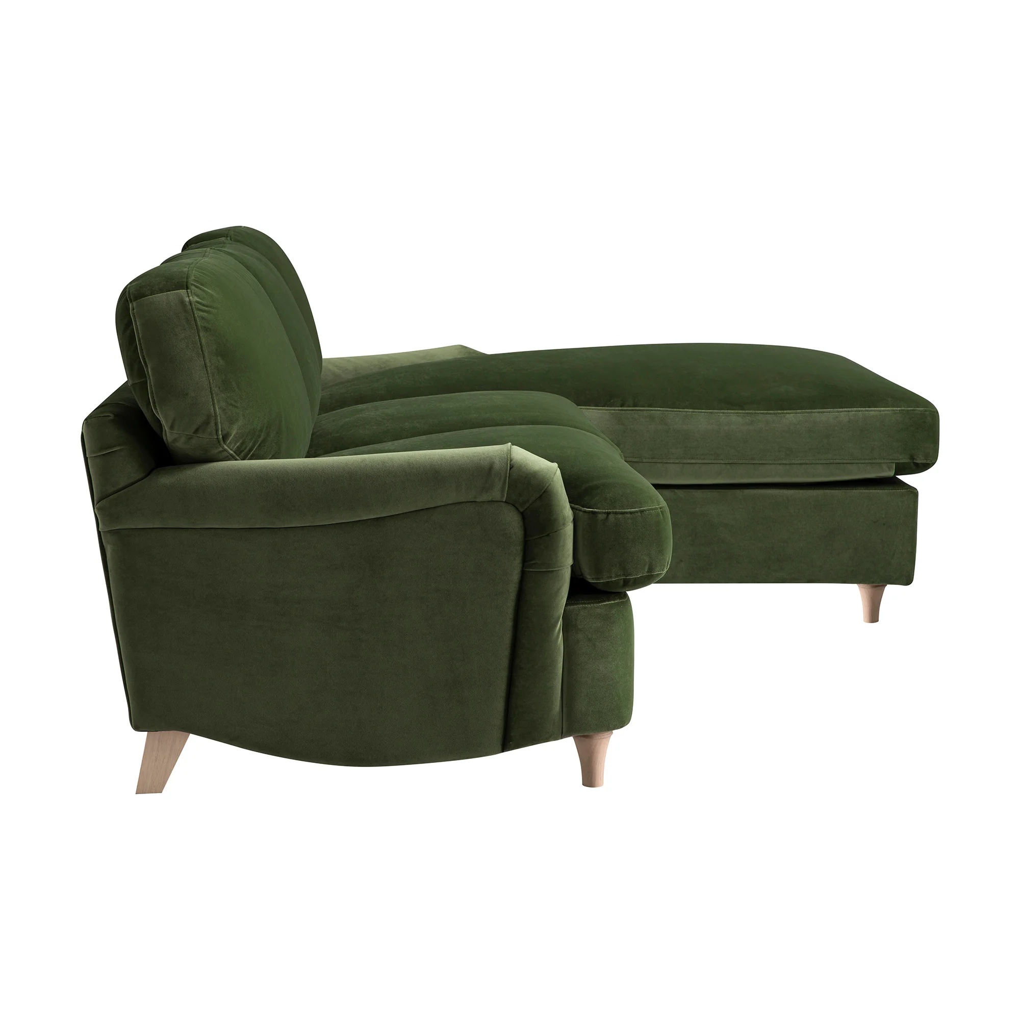 Daphnis Fern Green Velvet Sofa Bed, Grande Chaise Right Hand Facing - Image 9
