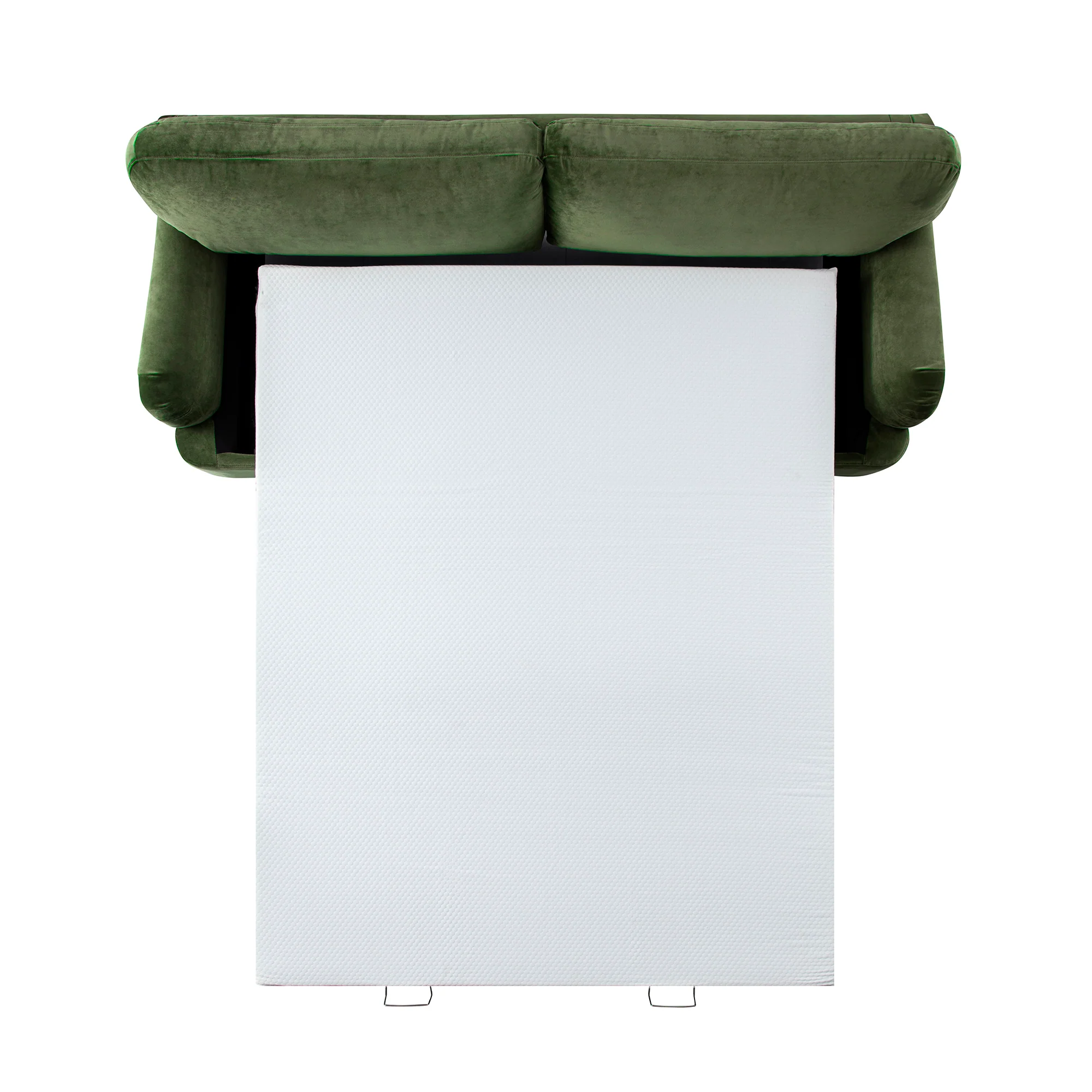 Daphnis Fern Green Velvet Sofa Bed, Large 3-Seater - Image 14