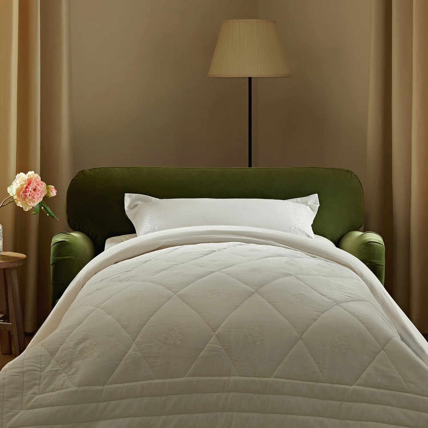 Daphnis Fern Green Velvet Sofa Bed, Loveseat - Image 5