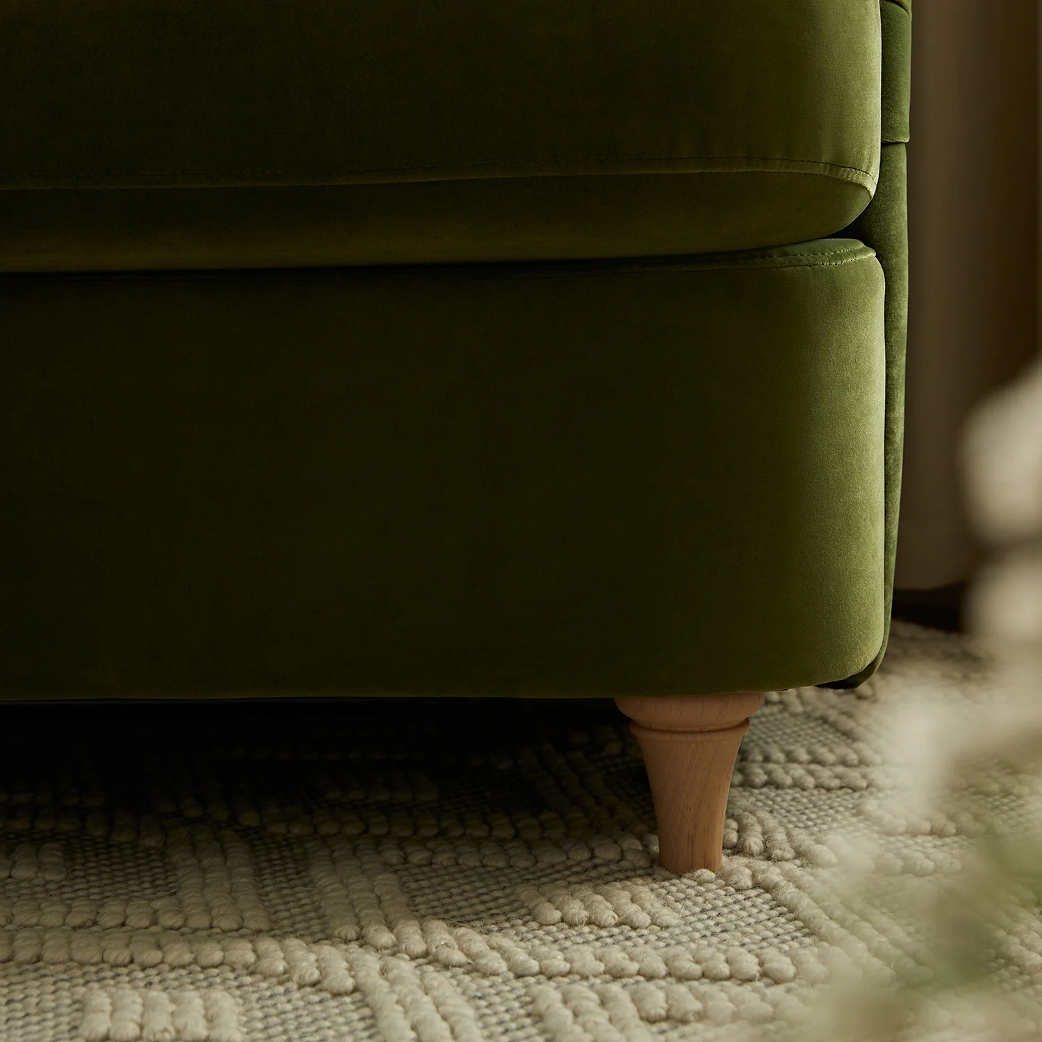 Daphnis Fern Green Velvet Sofa Bed, Loveseat - Image 7
