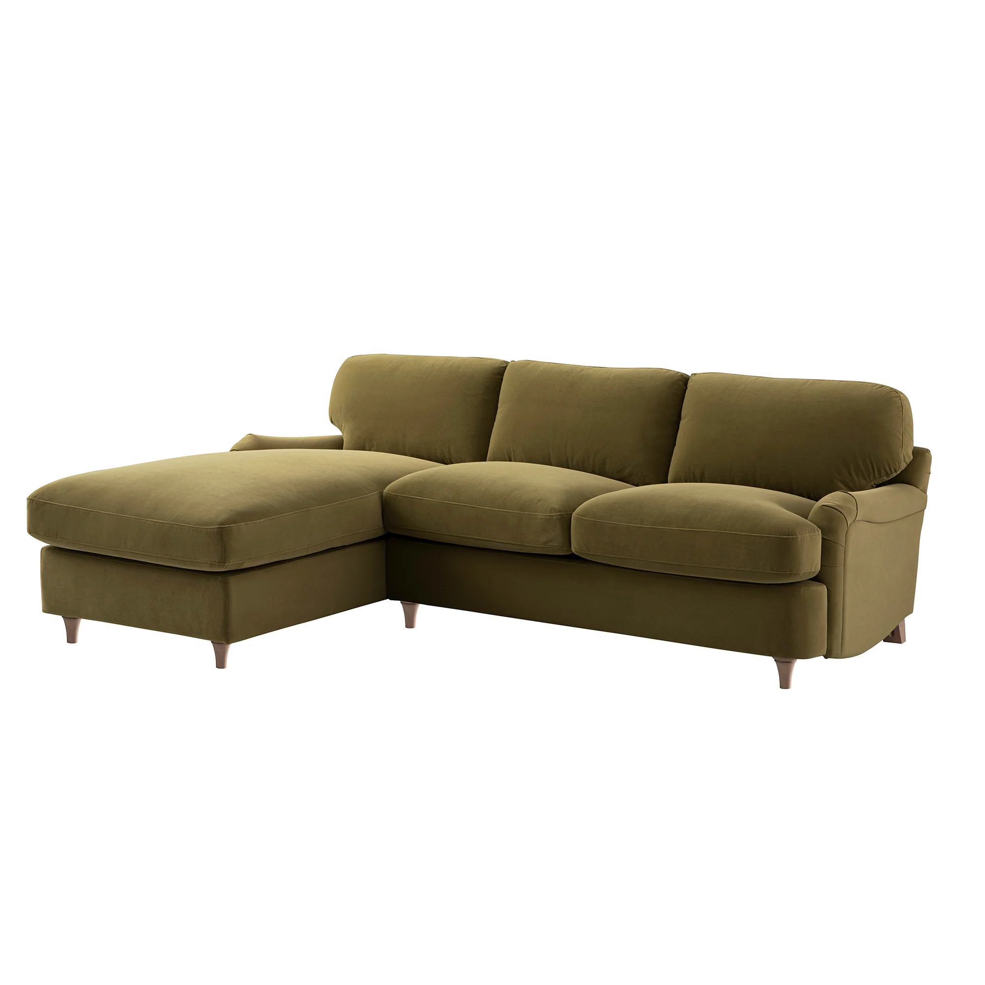Daphnis Fudge Velvet Sofa Bed, Grande Chaise Left Hand Facing - Image 10