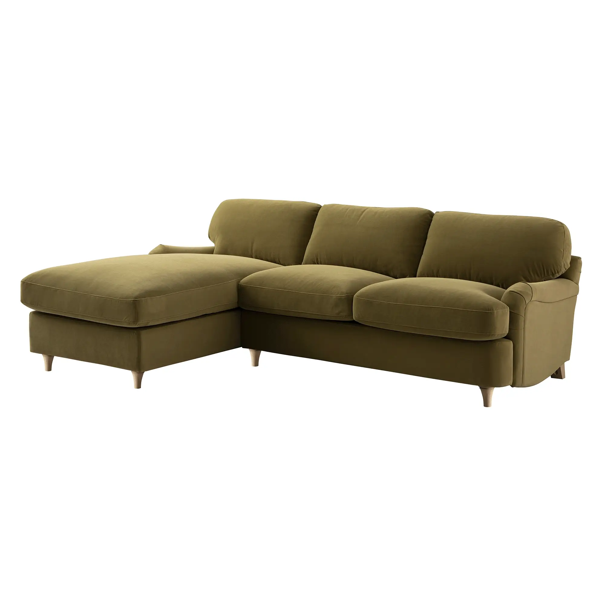 Daphnis Fudge Velvet Sofa Bed, Grande Chaise Left Hand Facing - Image 13