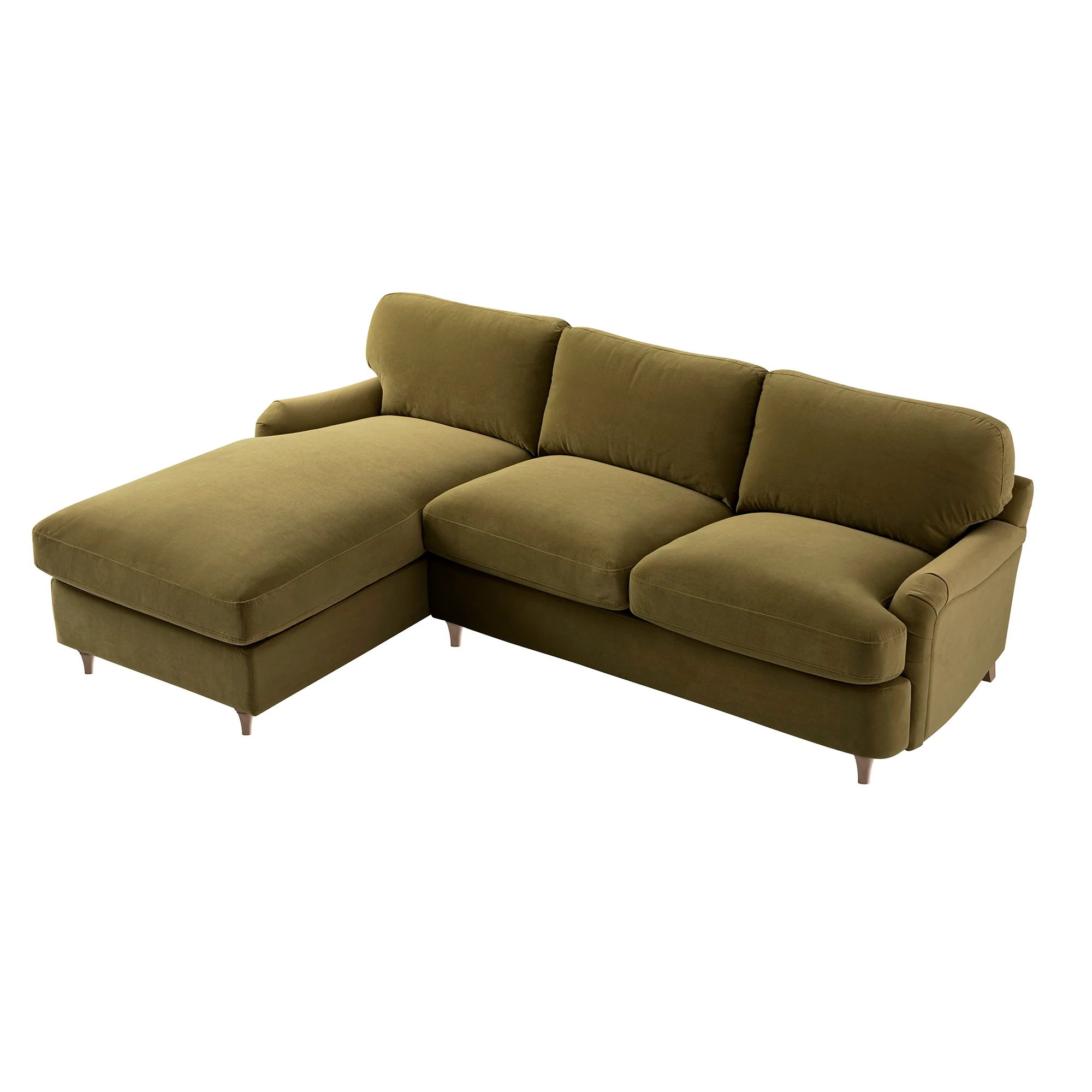 Daphnis Fudge Velvet Sofa Bed, Grande Chaise Left Hand Facing - Image 15