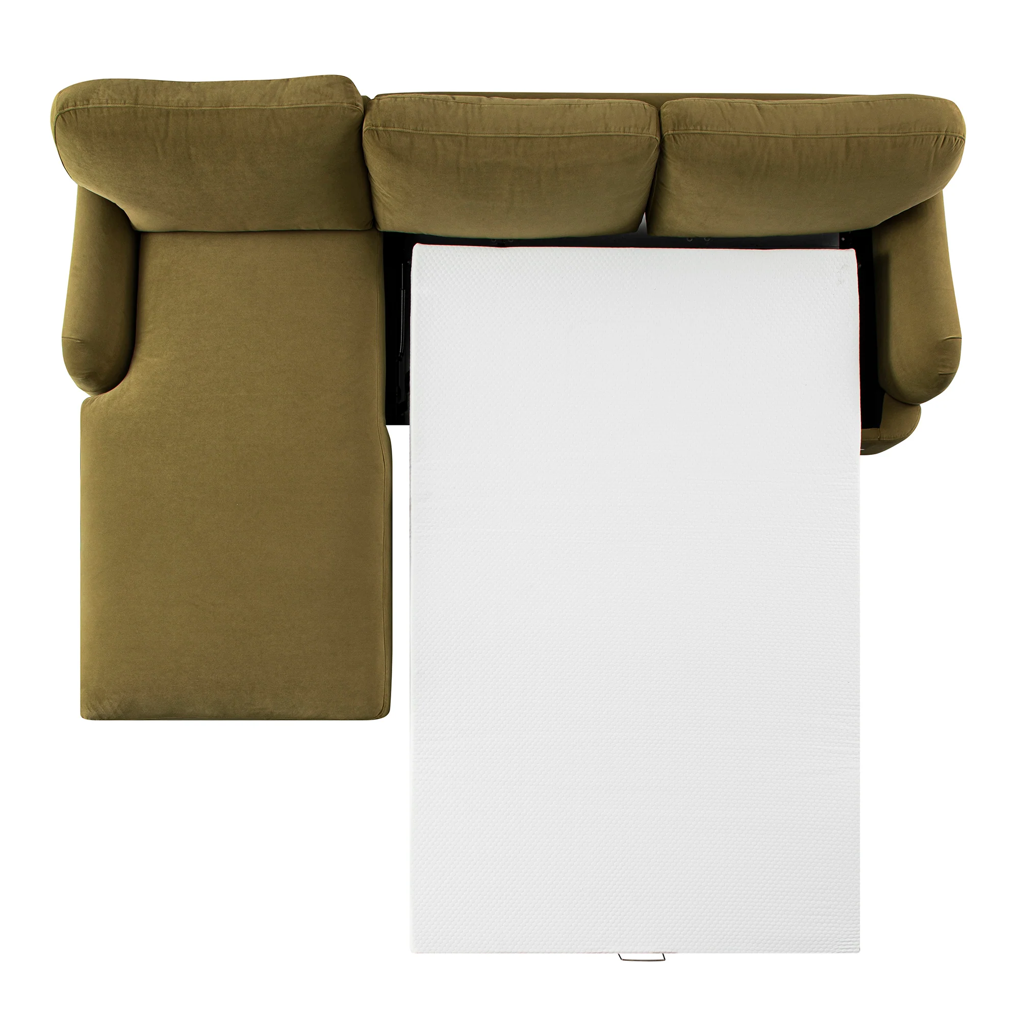 Daphnis Fudge Velvet Sofa Bed, Grande Chaise Left Hand Facing - Image 17