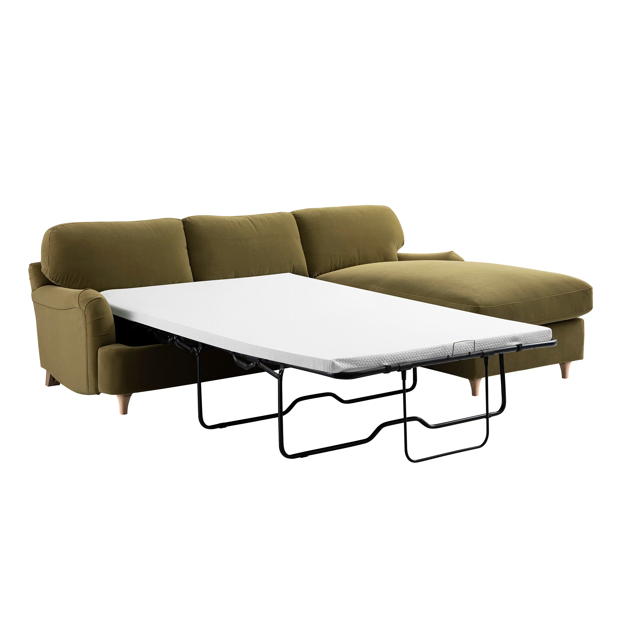 Daphnis Fudge Velvet Sofa Bed, Grande Chaise Right Hand Facing - Image 11