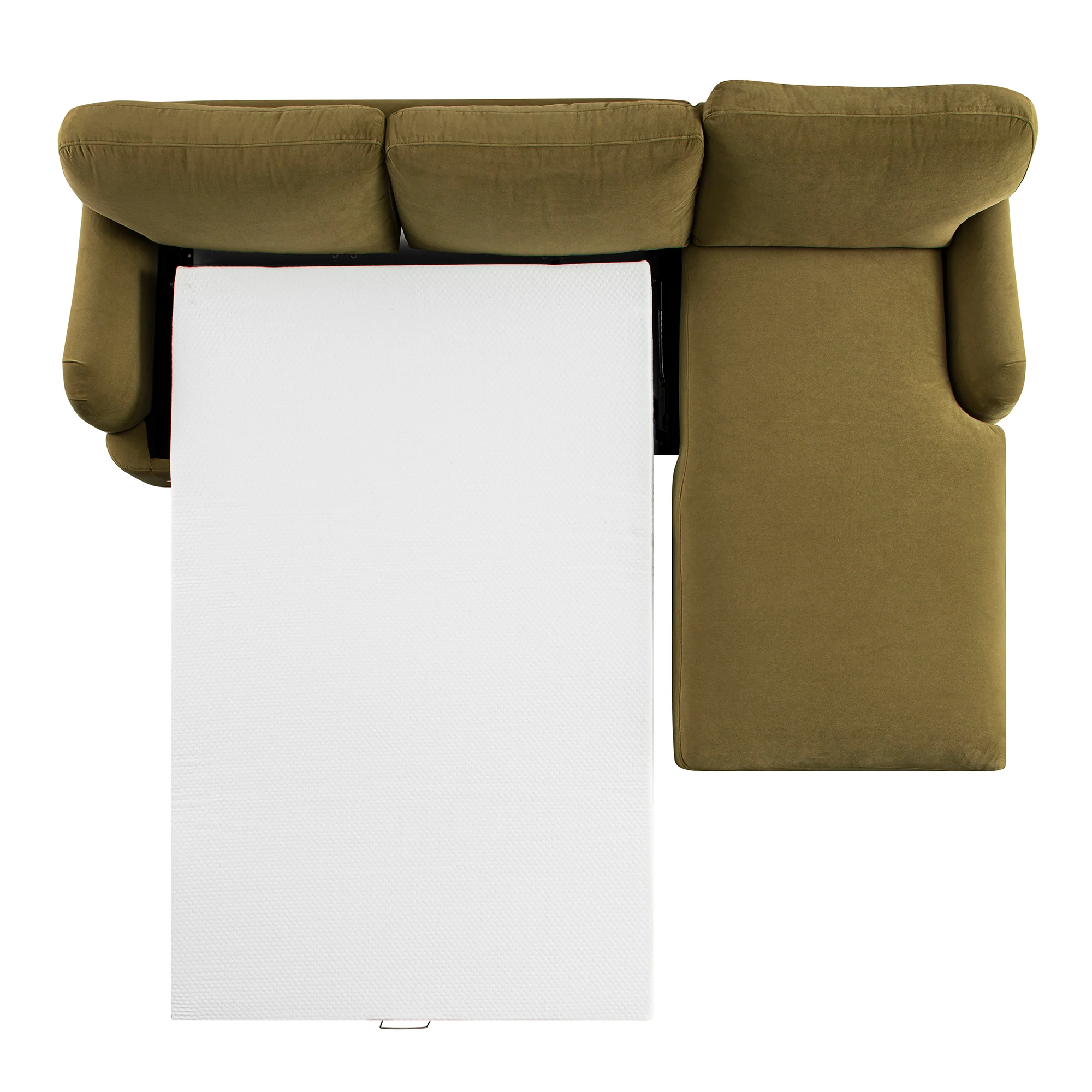 Daphnis Fudge Velvet Sofa Bed, Grande Chaise Right Hand Facing - Image 15